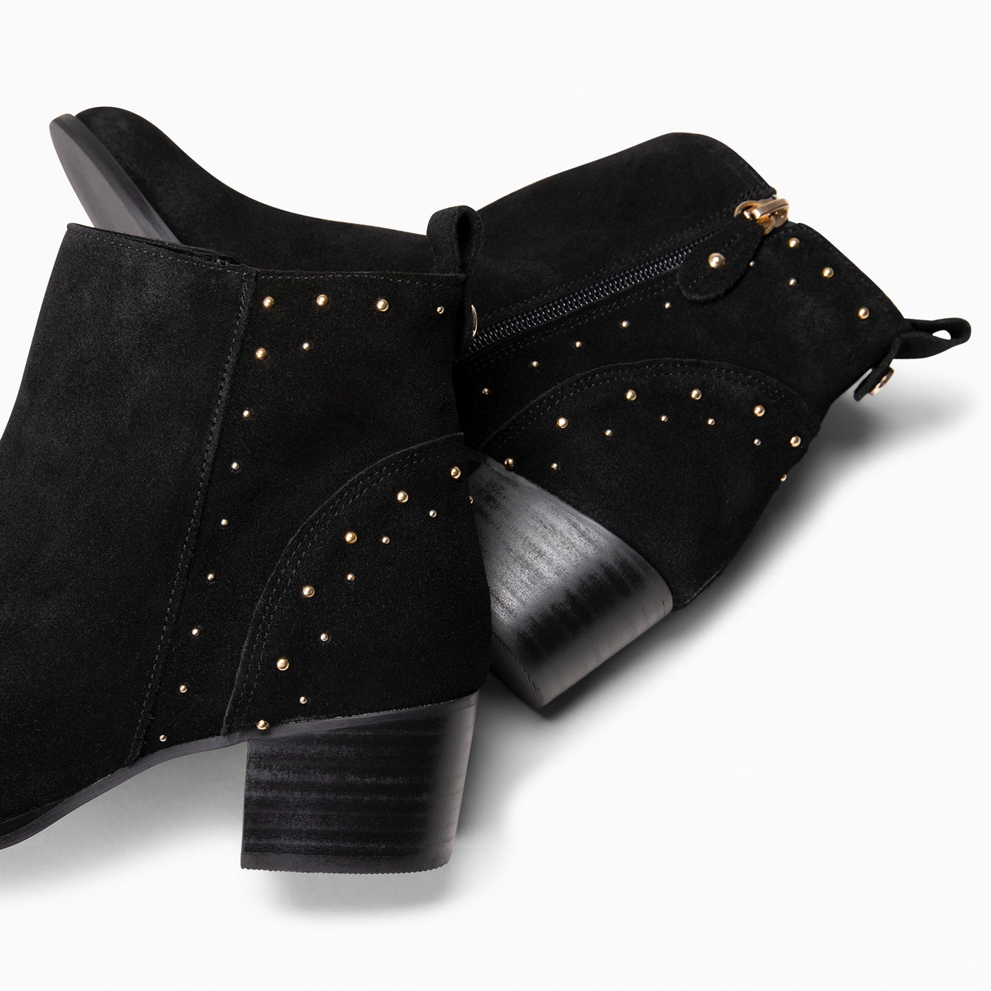 DUSTY– botines de serraje con tachas NEGRO