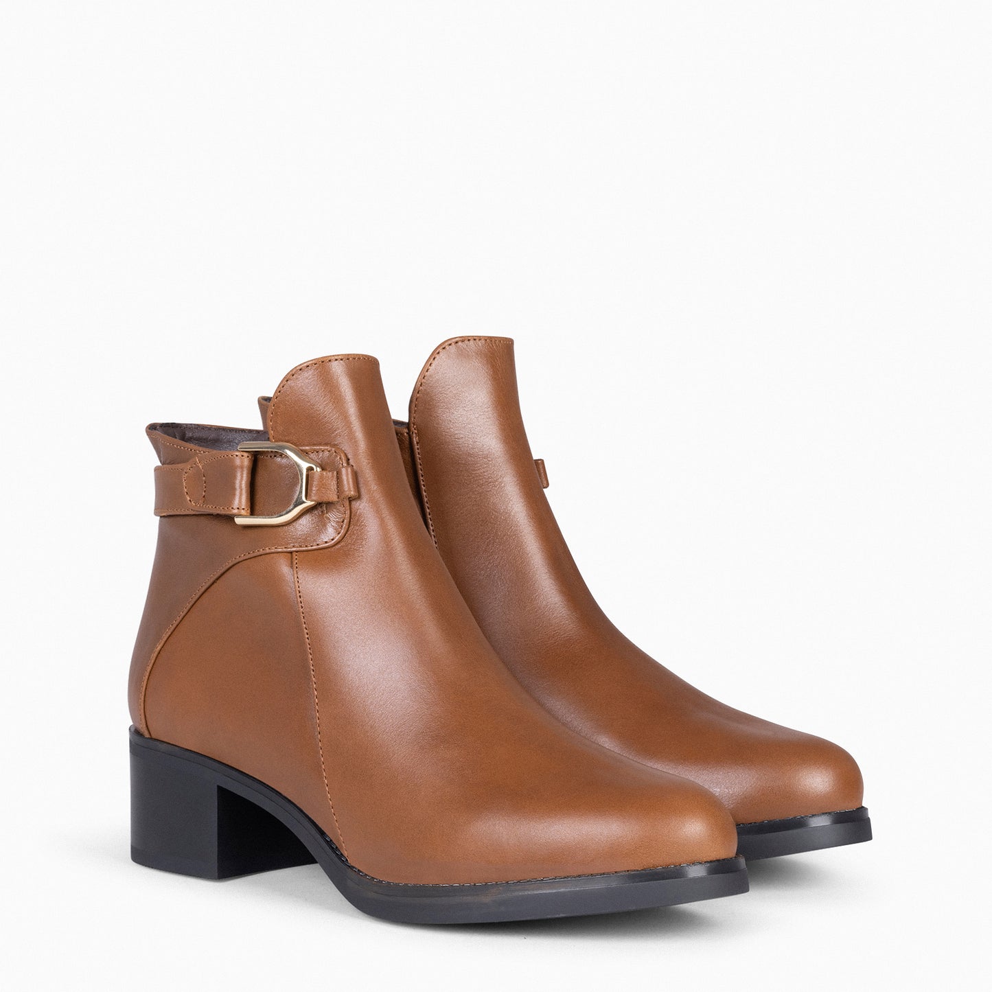 CARDIFF - Botines piel para mujer CAMEL