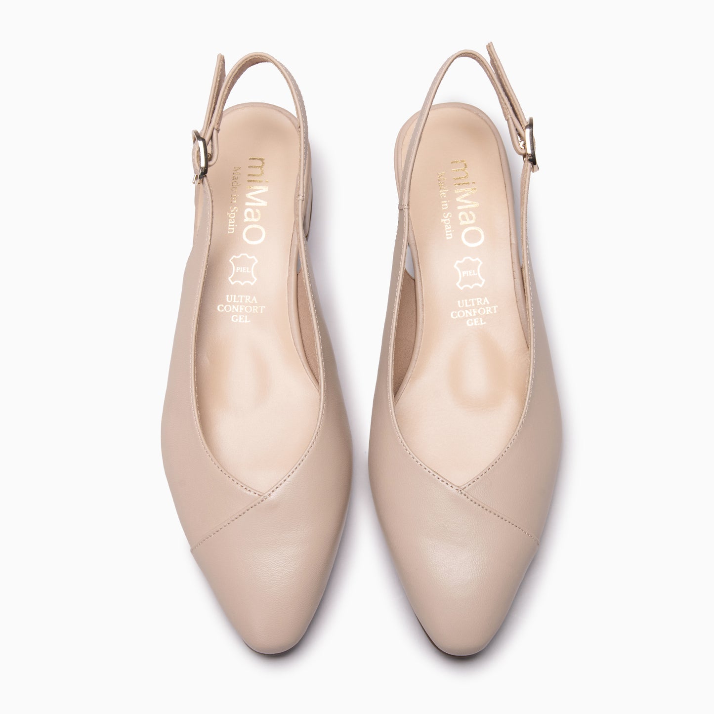 MARTINA - Zapatos Destalonados con puntera cruzada BEIGE