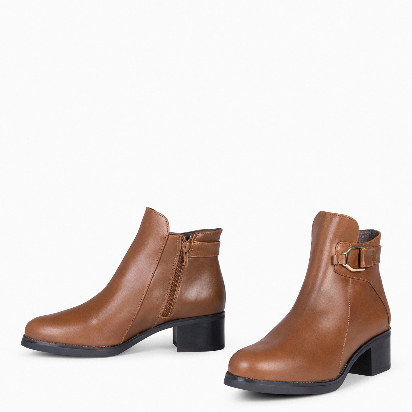 CARDIFF - Botines piel para mujer CAMEL