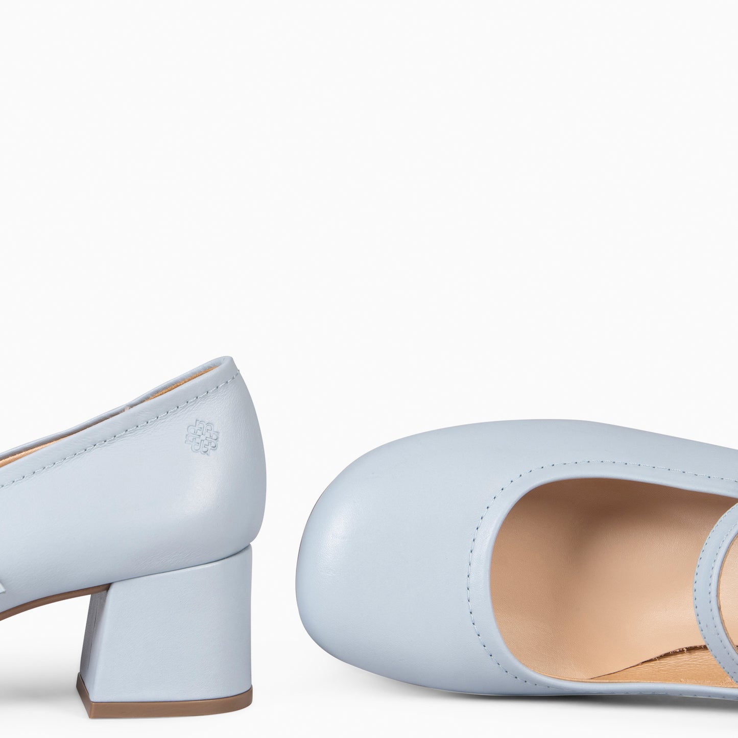 ROSALIA - Merceditas de tacón ancho de Piel  BEIGE