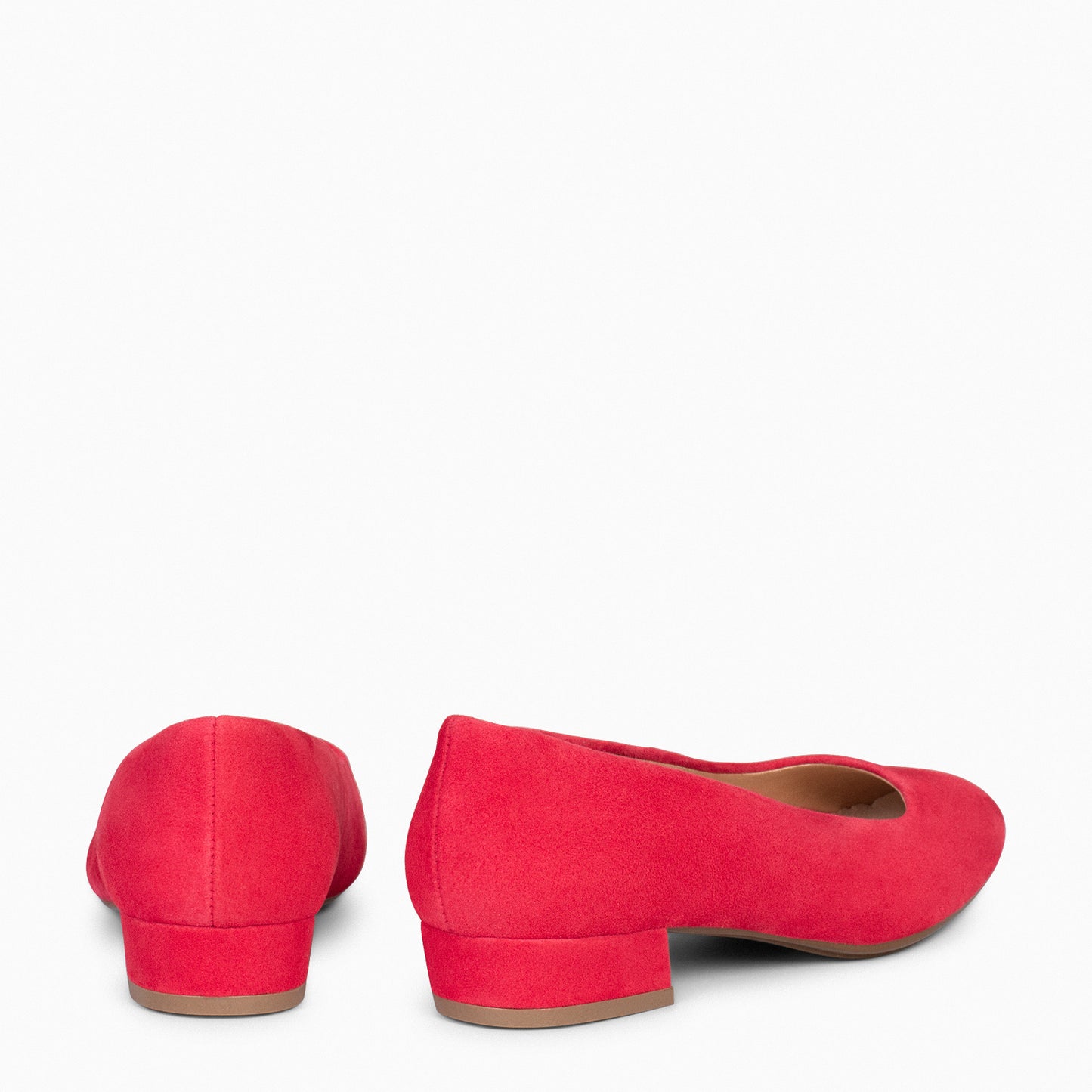 URBAN XS – Zapatos de tacón bajo de seraje ROJO