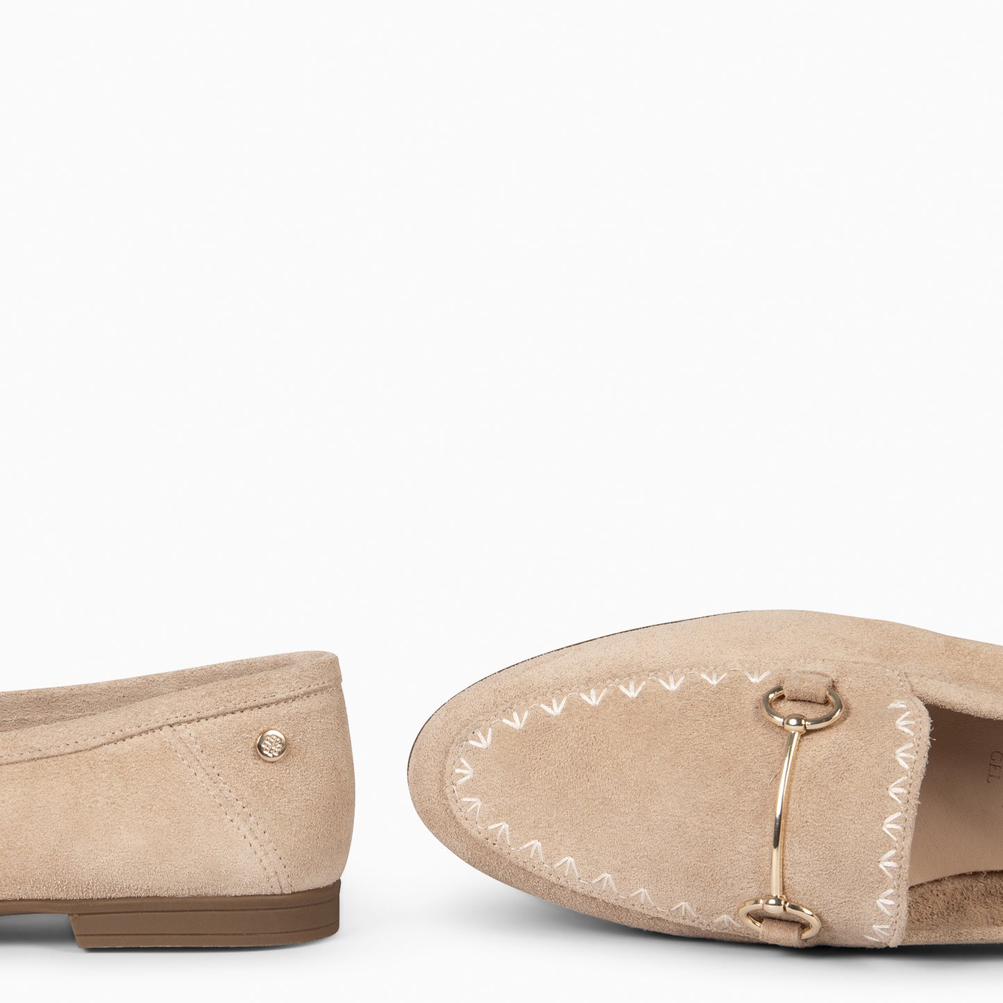 BLAKE – Mocasines de piel de serraje BEIGE