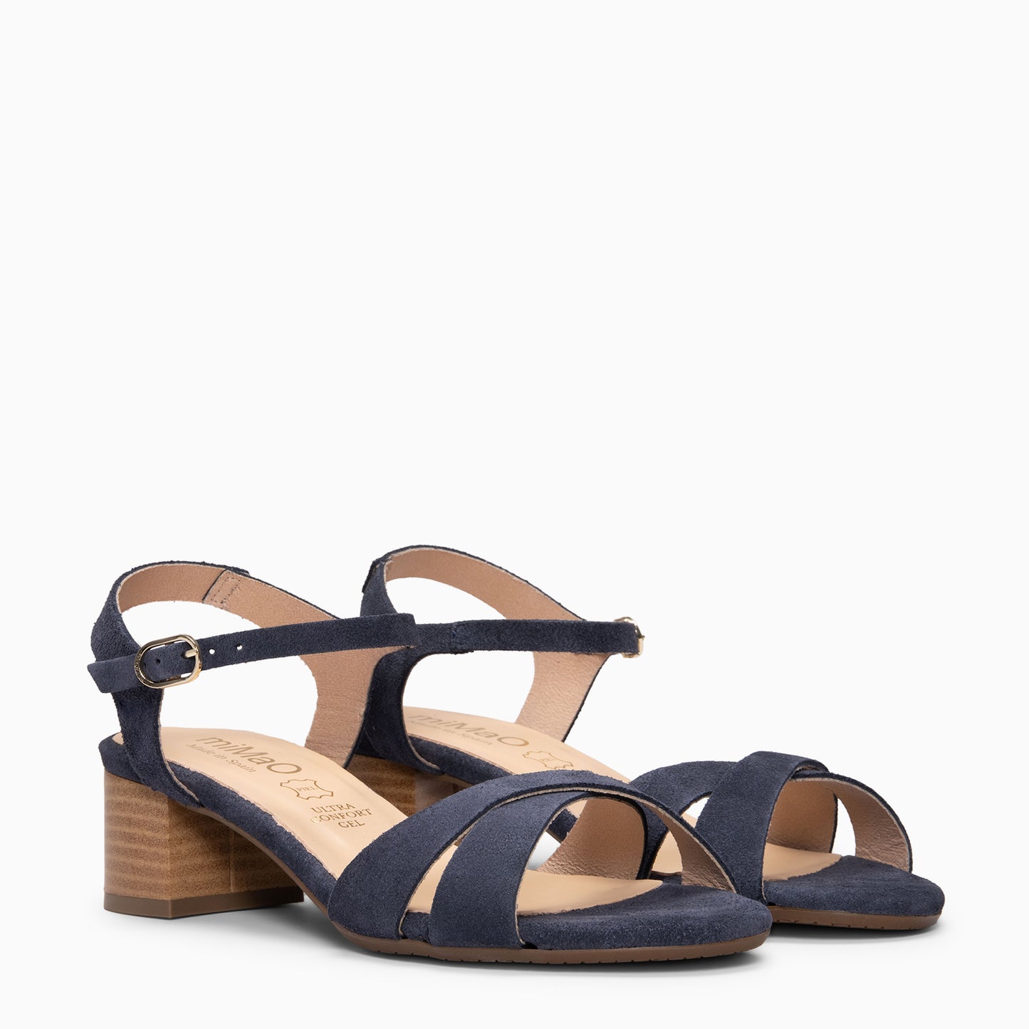 ORIANA - Sandalias de tacón de ante MARINO