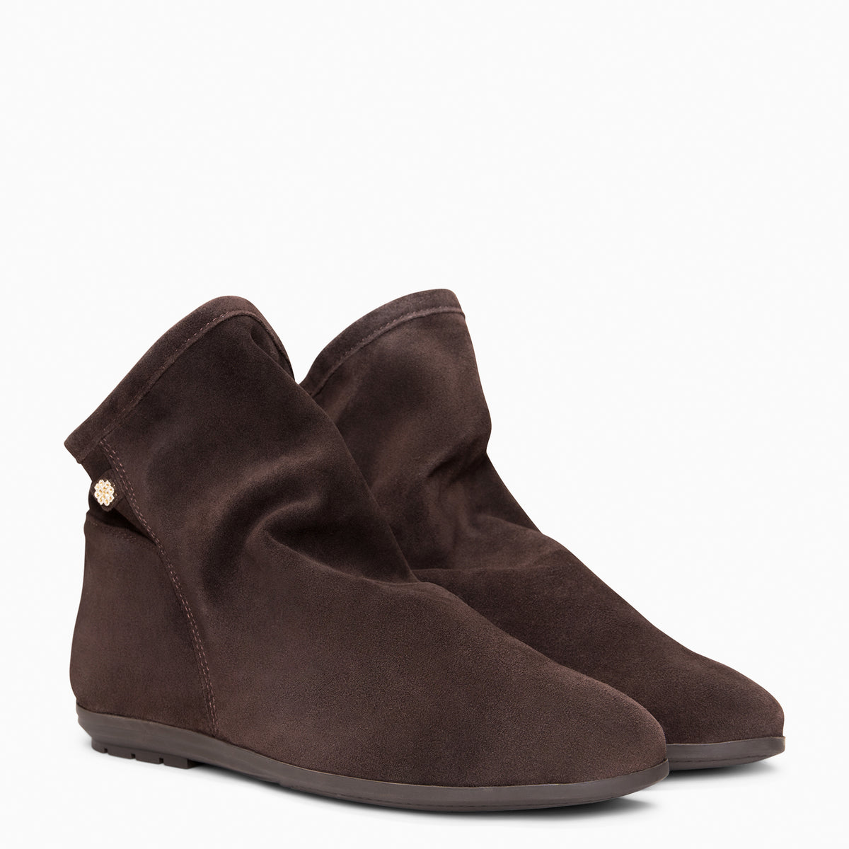 CHESS - Botines de ante con caña fruncida MARRON