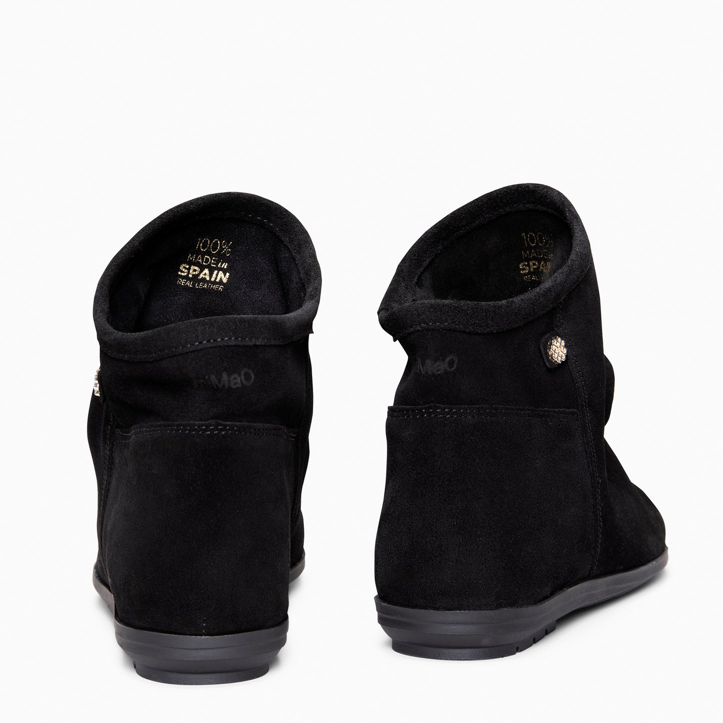 CHESS - Botines de ante con caña fruncida  NEGRO