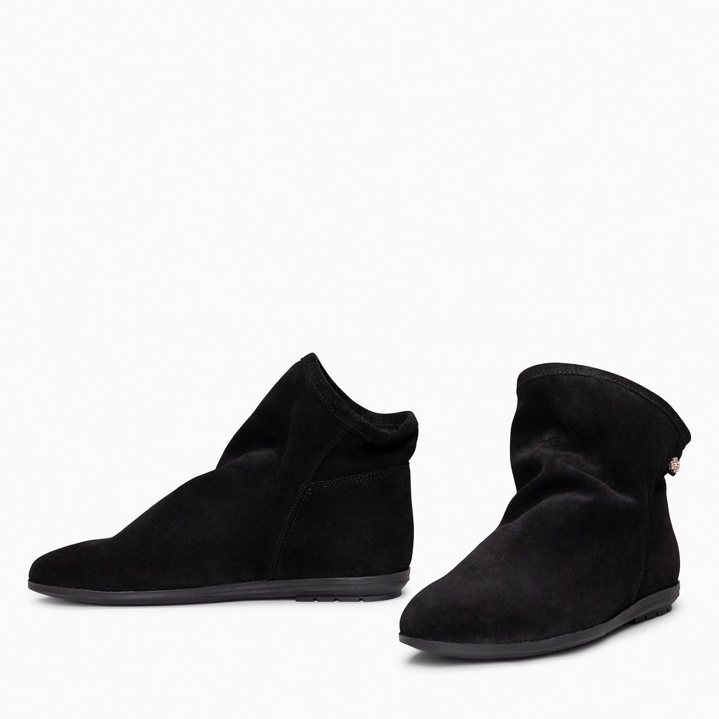 CHESS - Botines de ante con caña fruncida  NEGRO