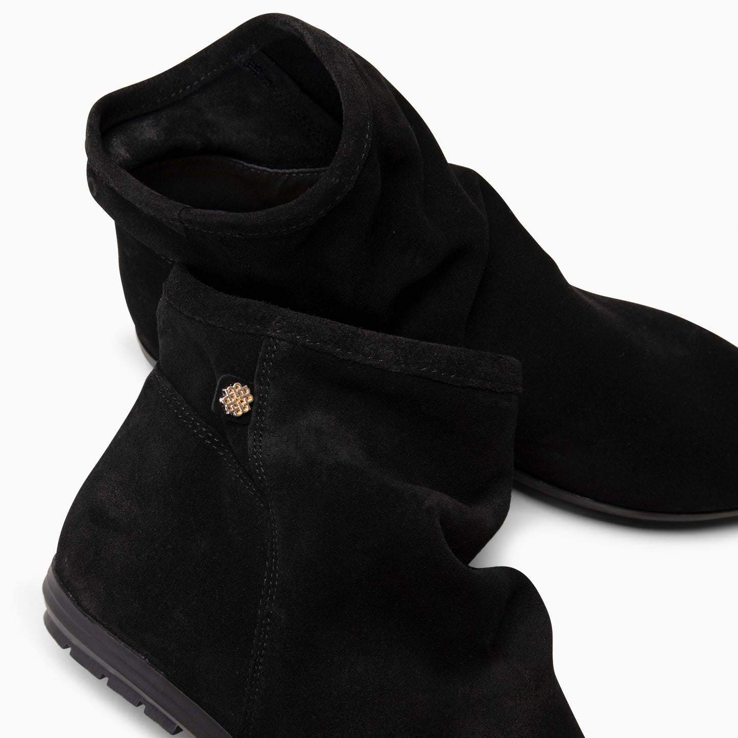 CHESS - Botines de ante con caña fruncida NEGRO