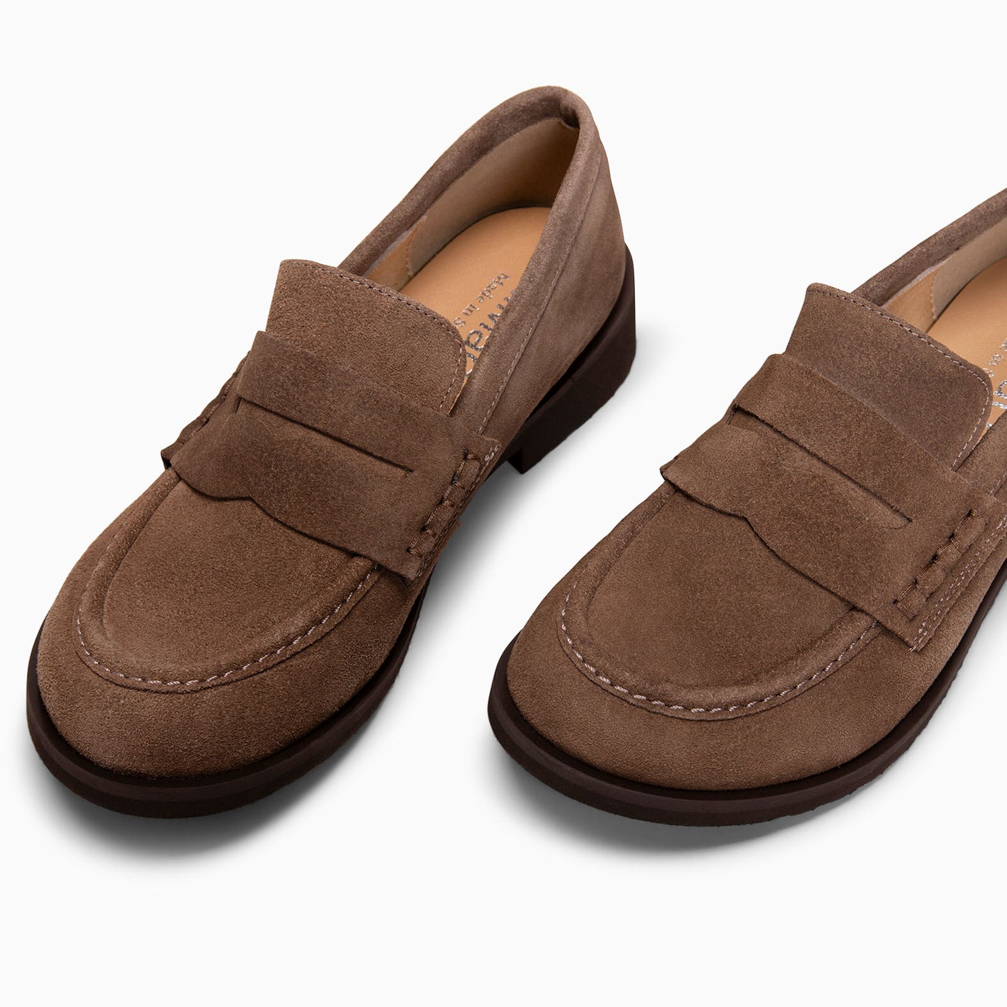 HARVARD - Mocasines planos de piel TAUPE