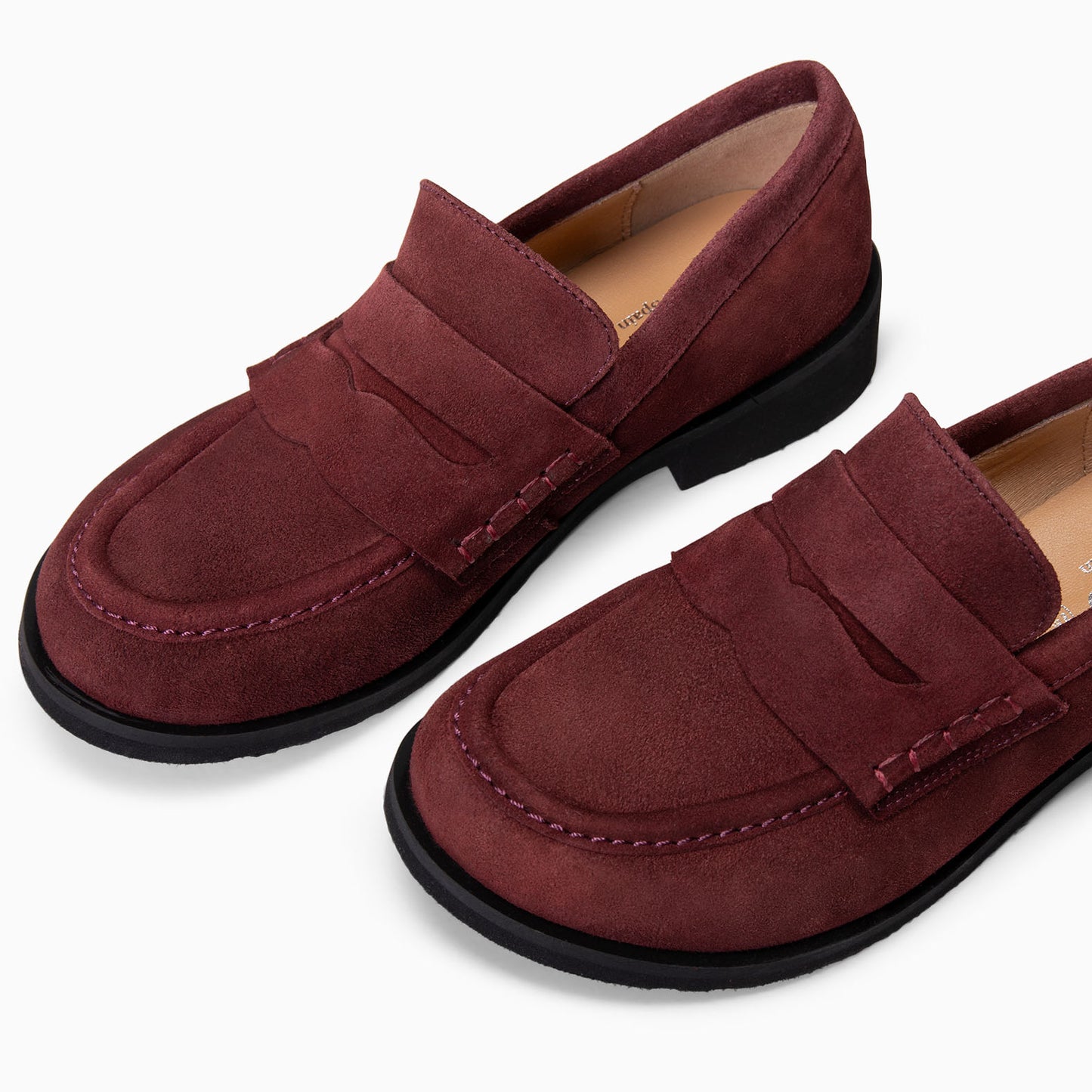 HARVARD – mocasines planos de piel  BURDEOS