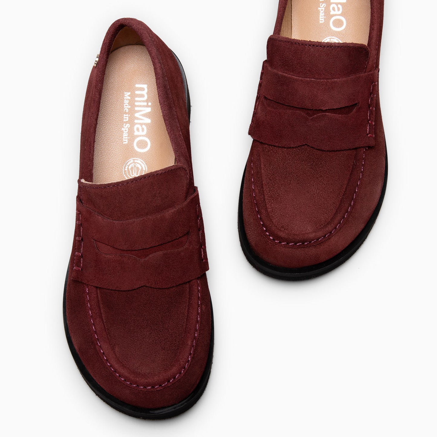 HARVARD – mocasines planos de piel  BURDEOS