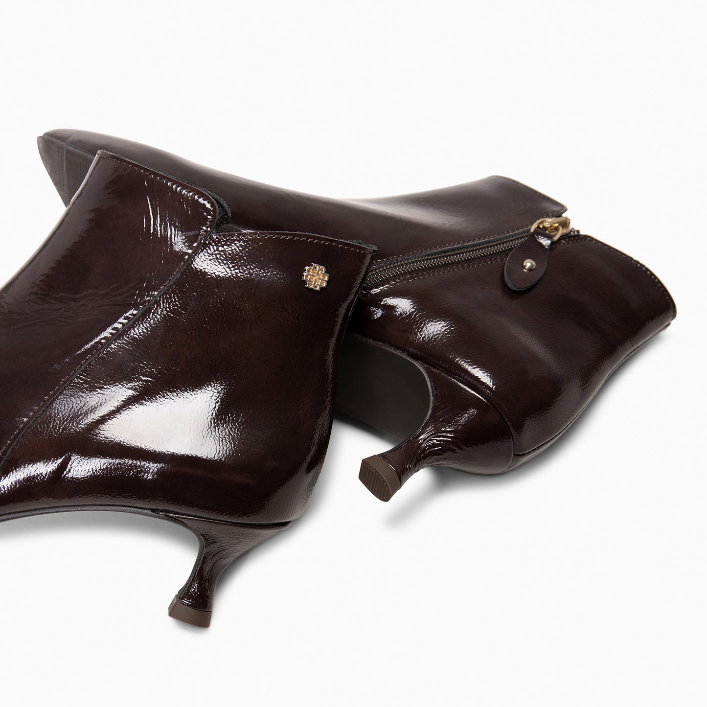 ROYAL – Botines tacón bajo MARRON