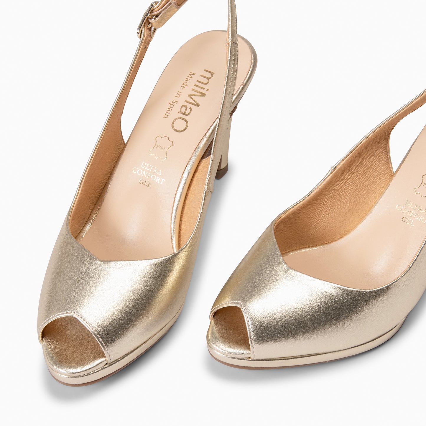 ELSA - Zapatos de tacón alto destalonados PLATINO