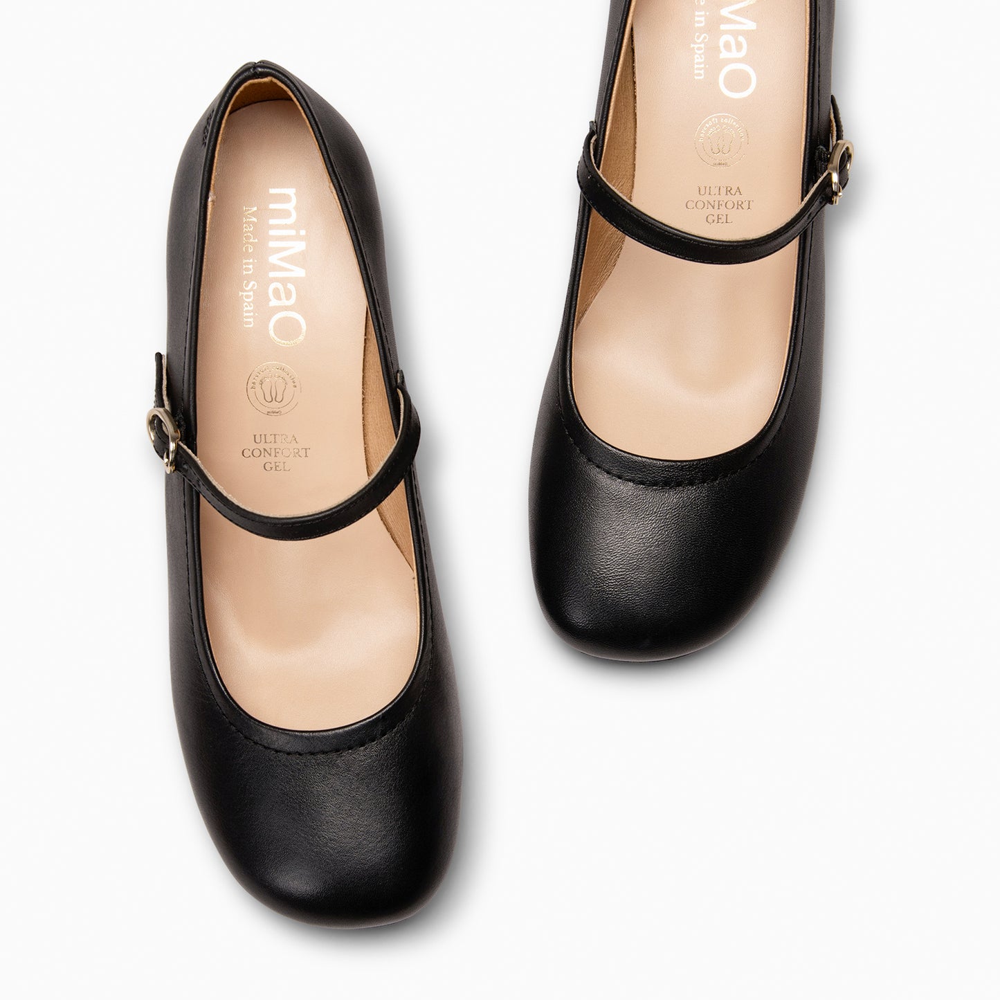 ROSALIA - Merceditas de tacón ancho de Piel NEGRO