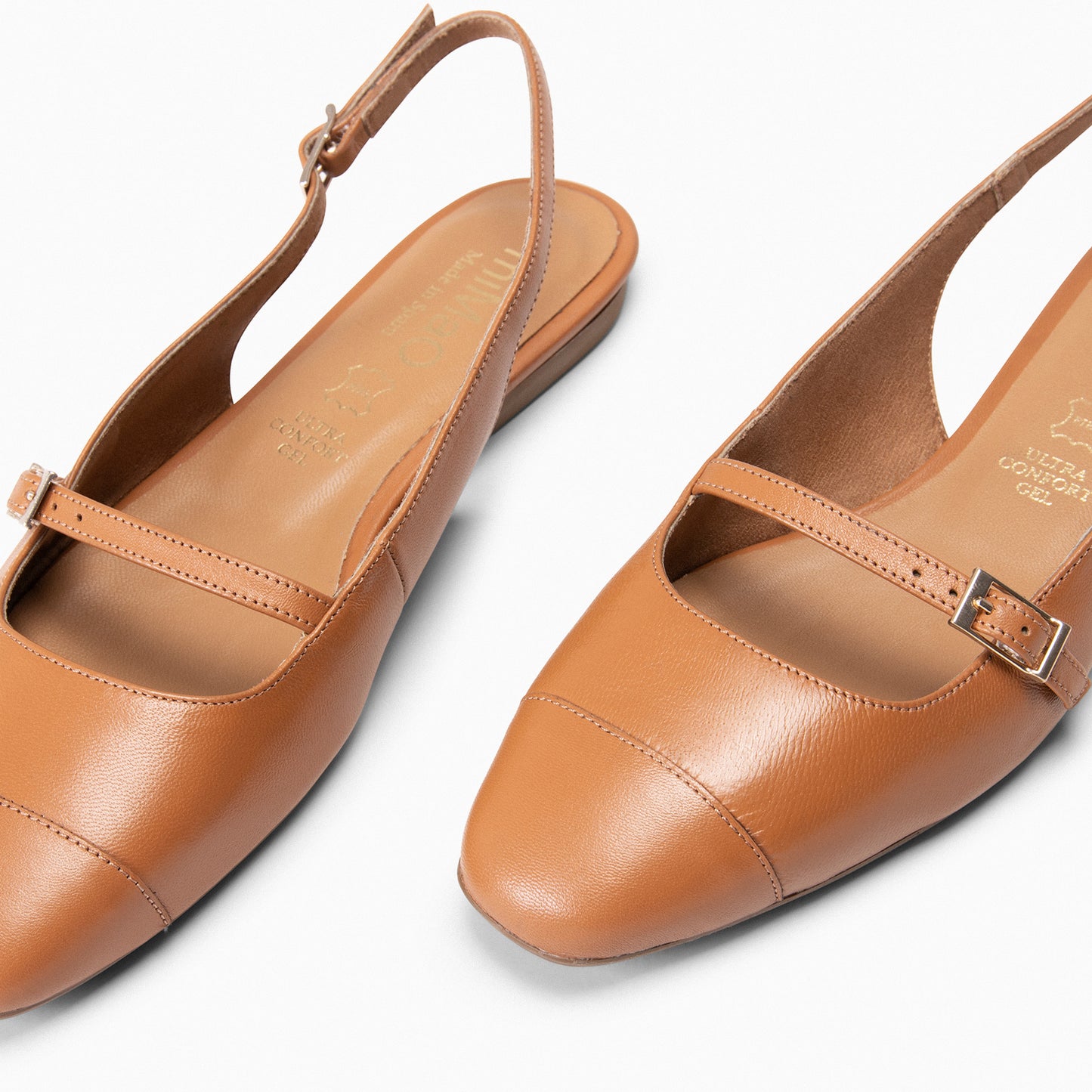 ACALIA – Slingback de COURO Mary Janes