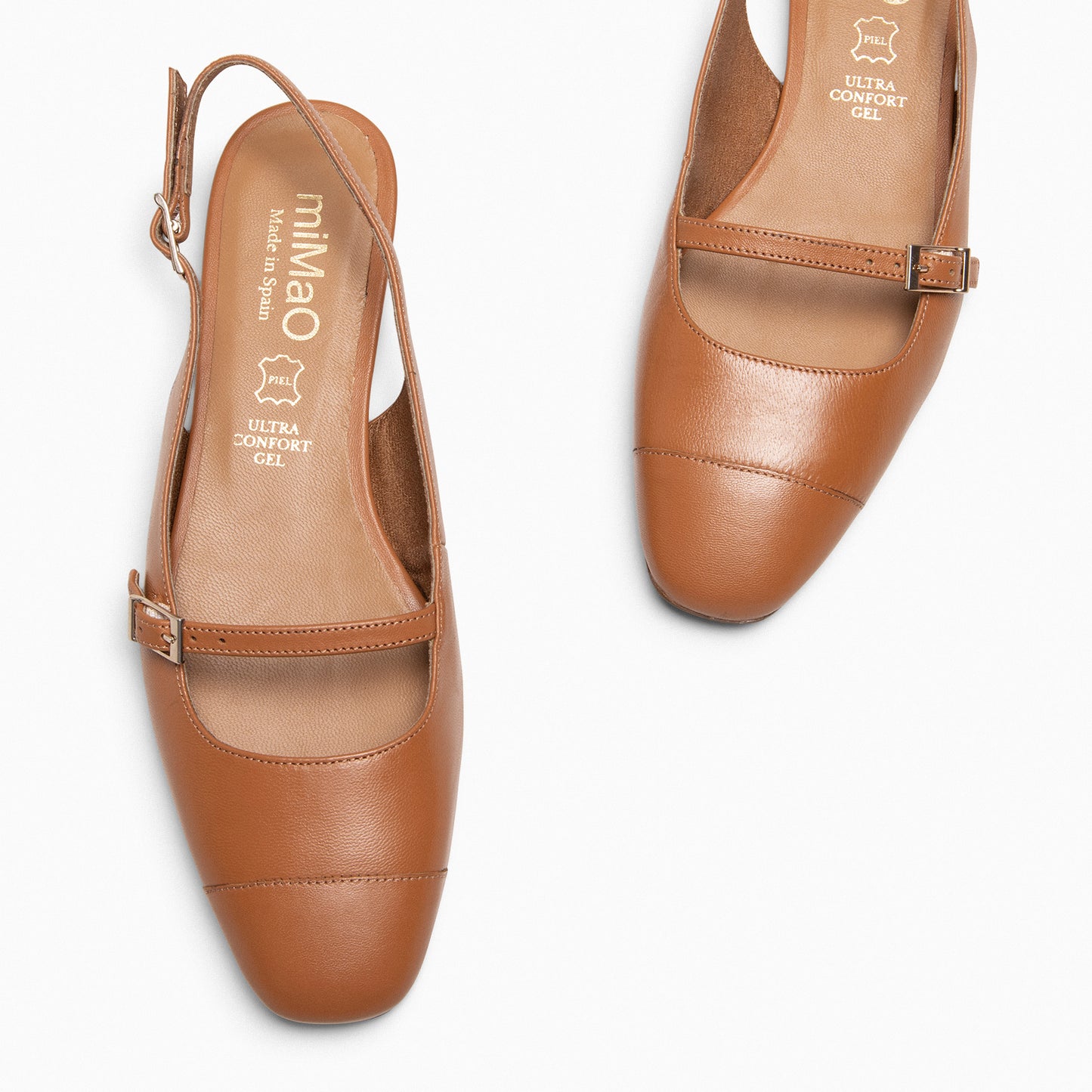 ACALIA – Slingback de COURO Mary Janes