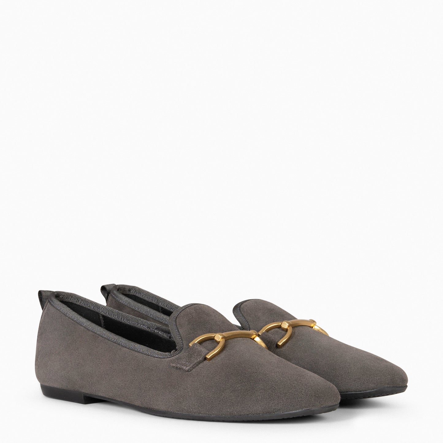 SLIPPER – Mocassins de salto baixo CINZA