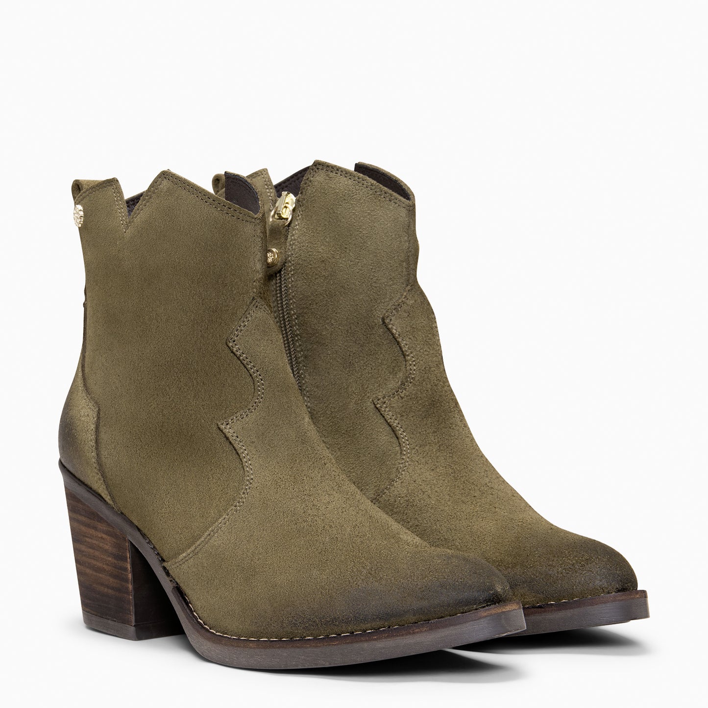 BEDFORD – Botines cowboy con tacón KAQUI