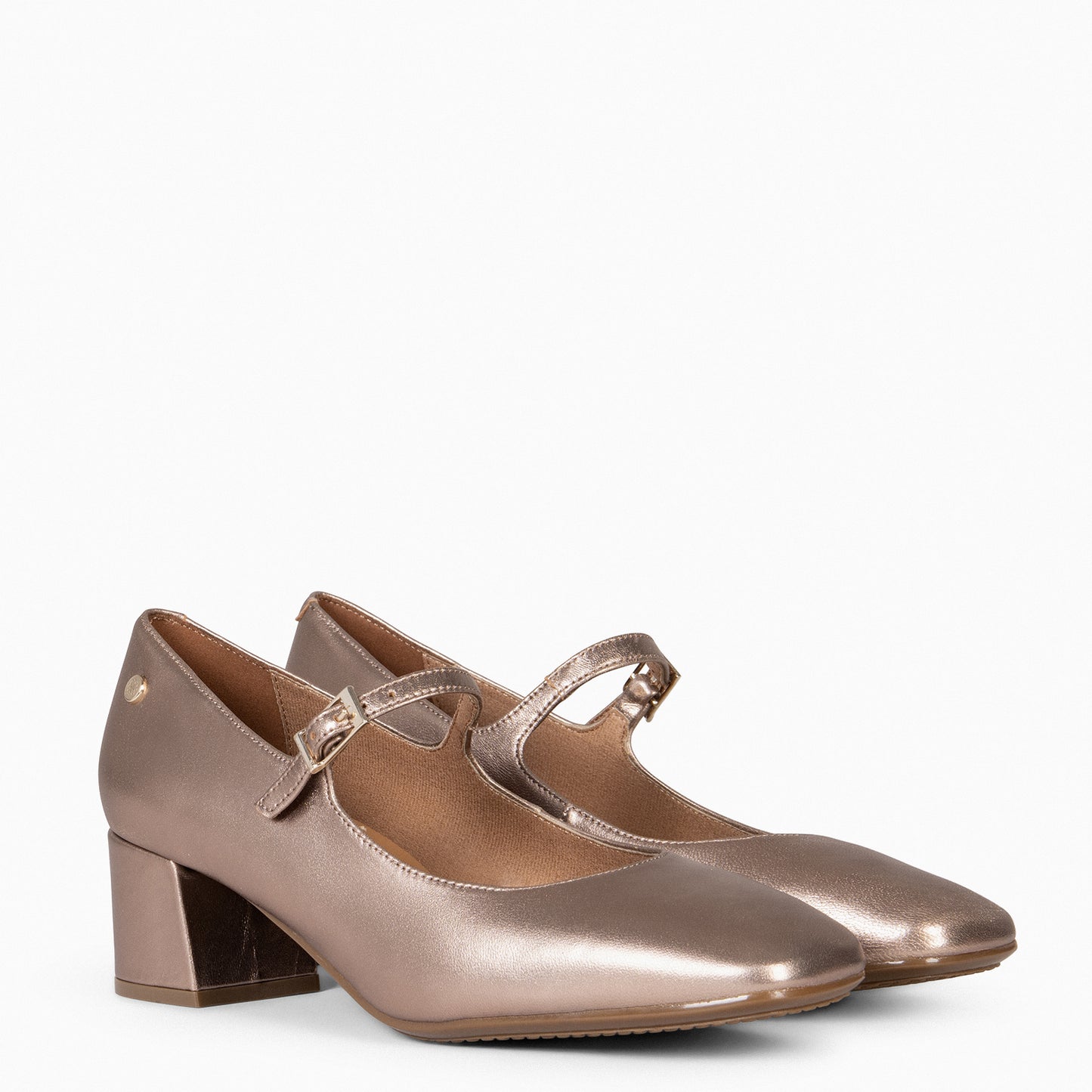 BELLA - Zapatos con pulsera y puntera cuadrada STONE