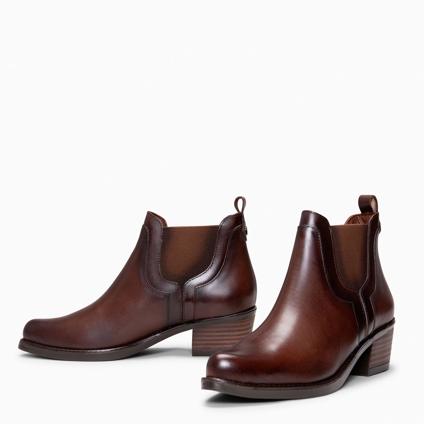 BILLY - Botines de tacón tipo Chelsea MARRÓN