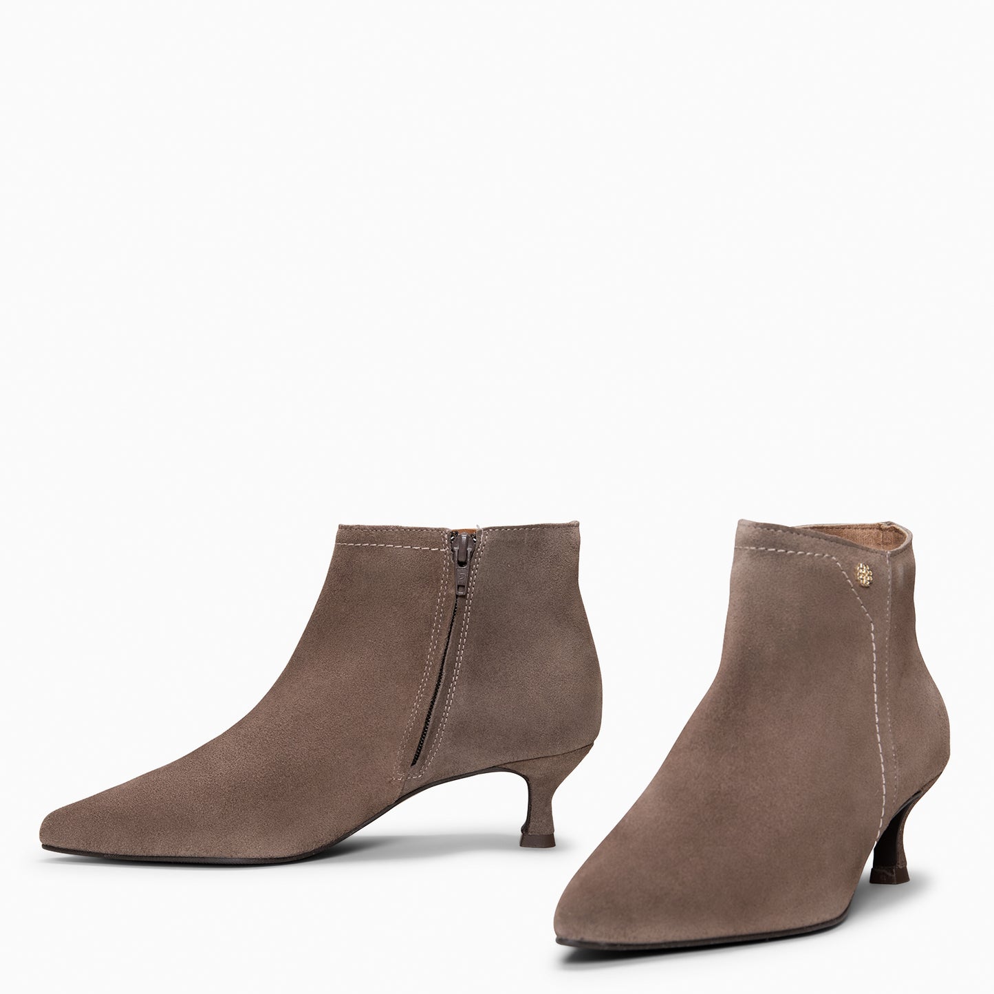 LORD– Botines tacón bajo TAUPE