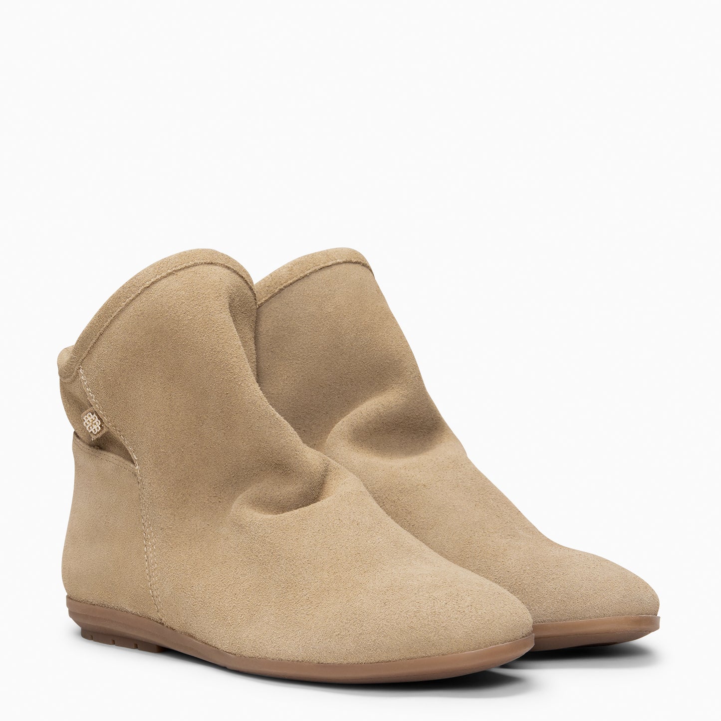 CHESS - Botines de ante con caña fruncida  BEIGE