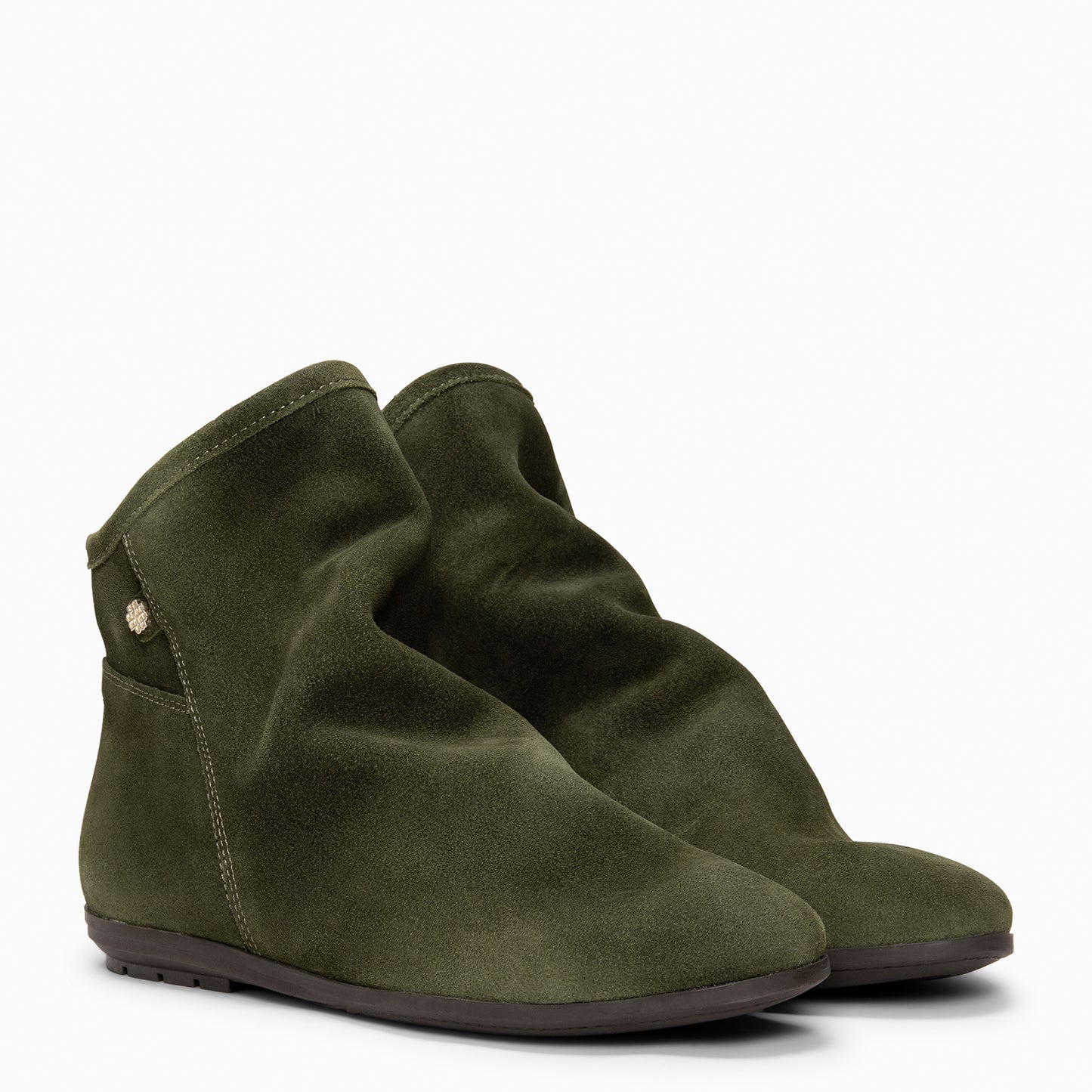 CHESS - Botines de ante con caña fruncida KAQUI