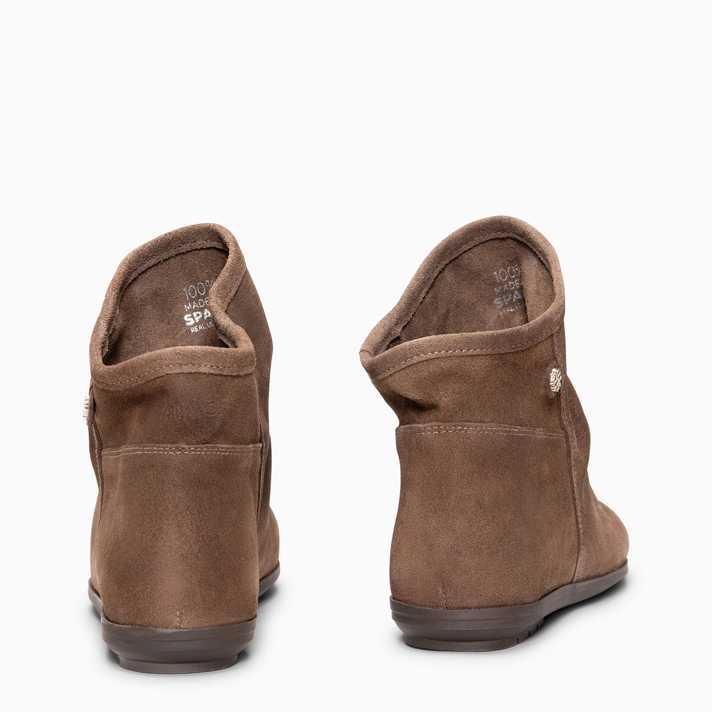 CHESS - Botines de ante con caña fruncida  TAUPE