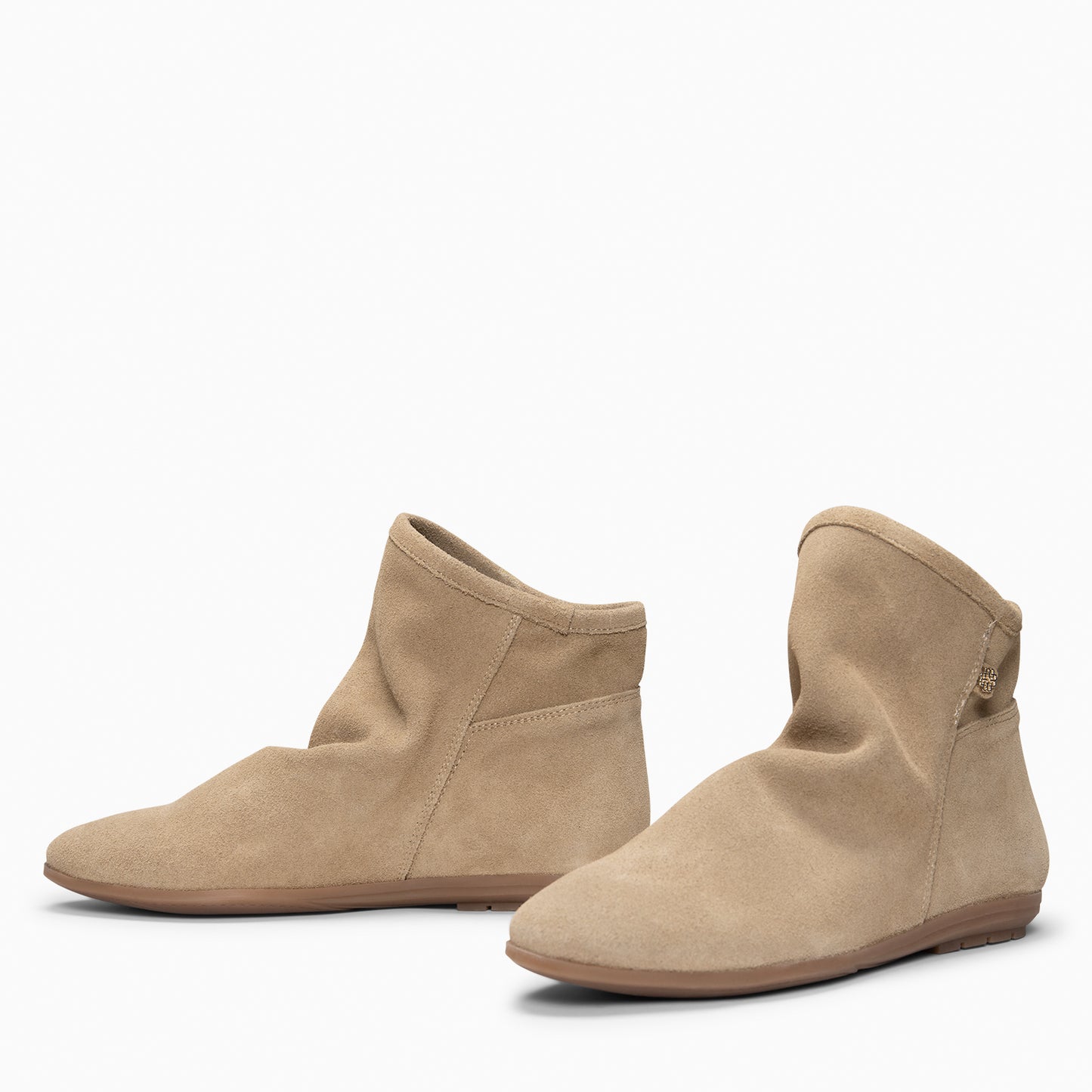 CHESS - Botines de ante con caña fruncida  BEIGE