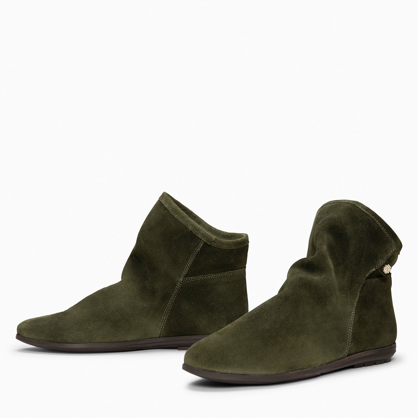 CHESS - Botines de ante con caña fruncida KAQUI