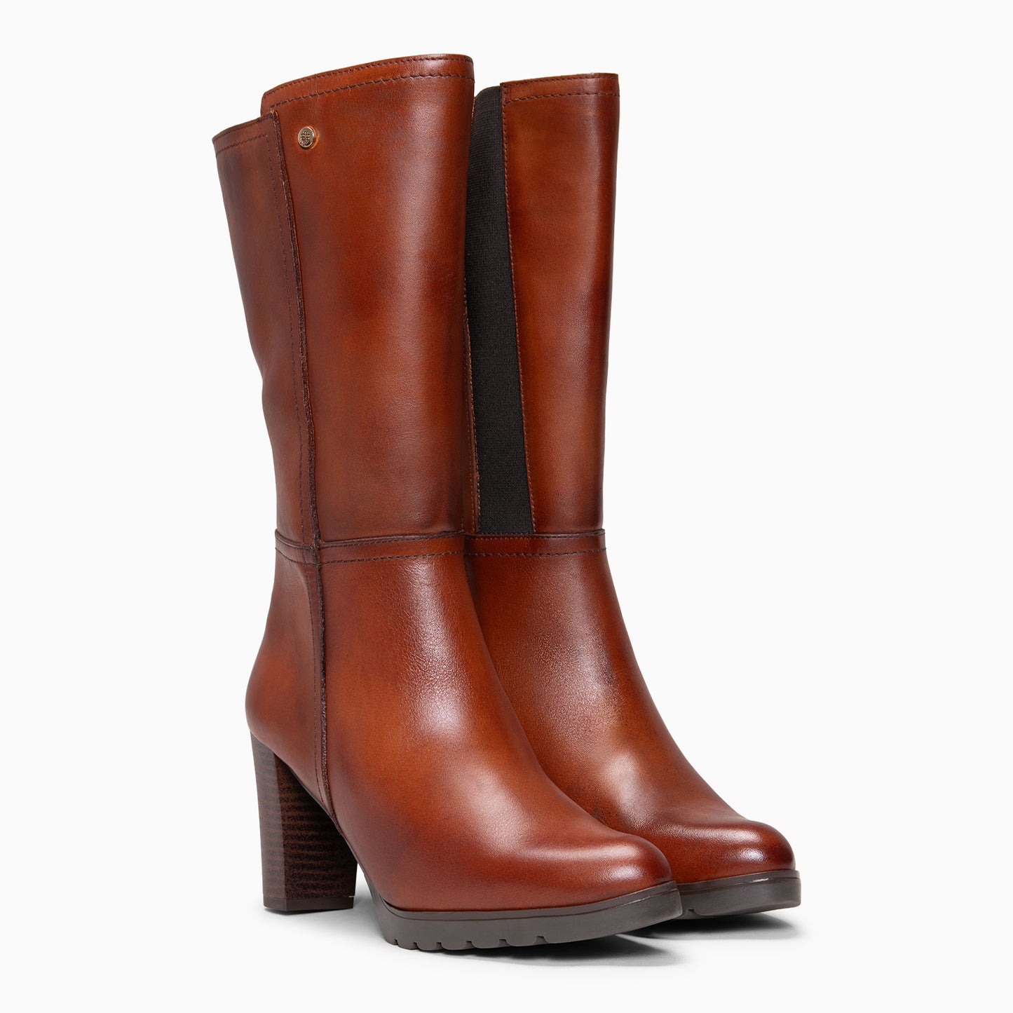 ARIANA XL – Botas de tacón y plataforma altas en piel MARRON