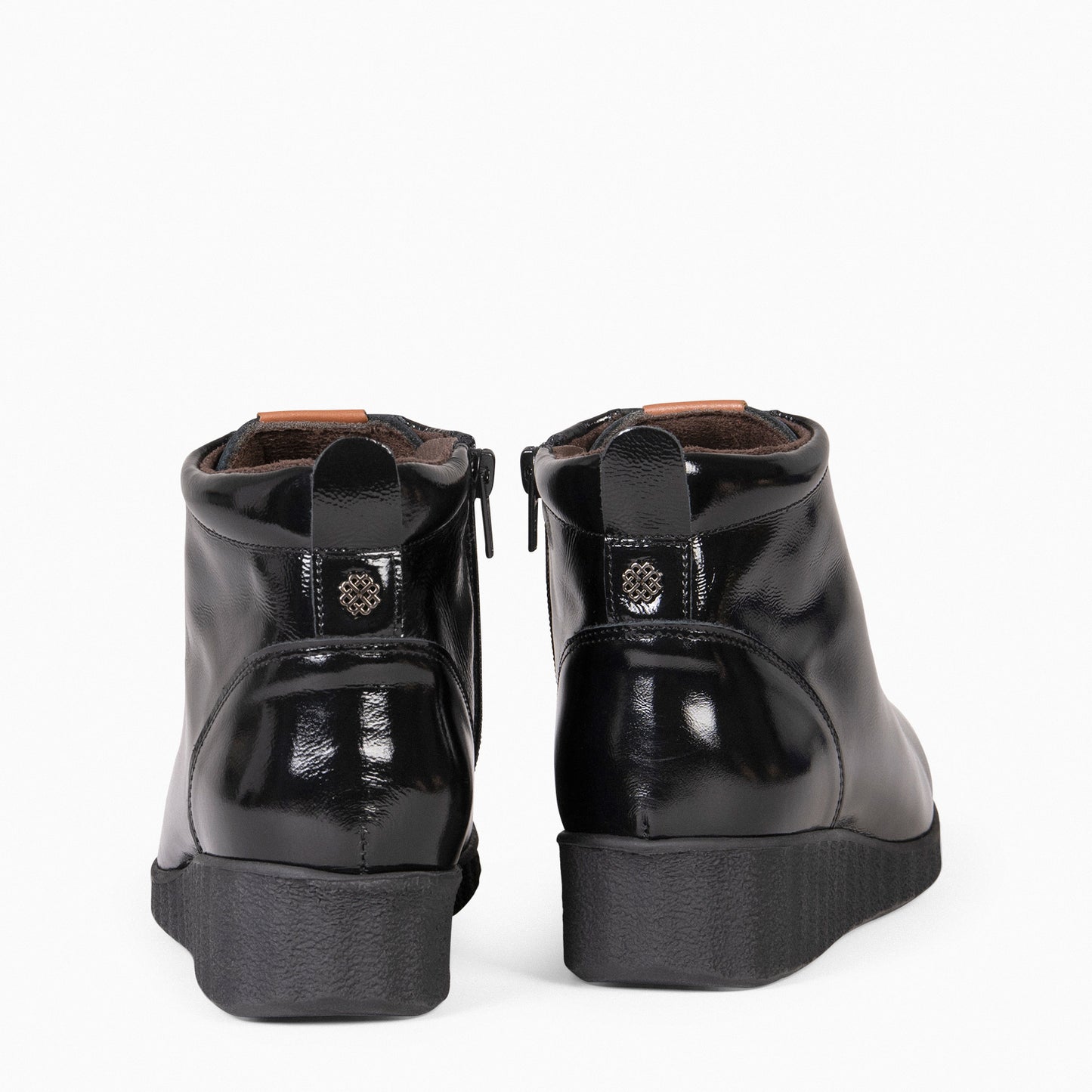 FLEXY - Zapatillas abotinadas CHAROL NEGRO