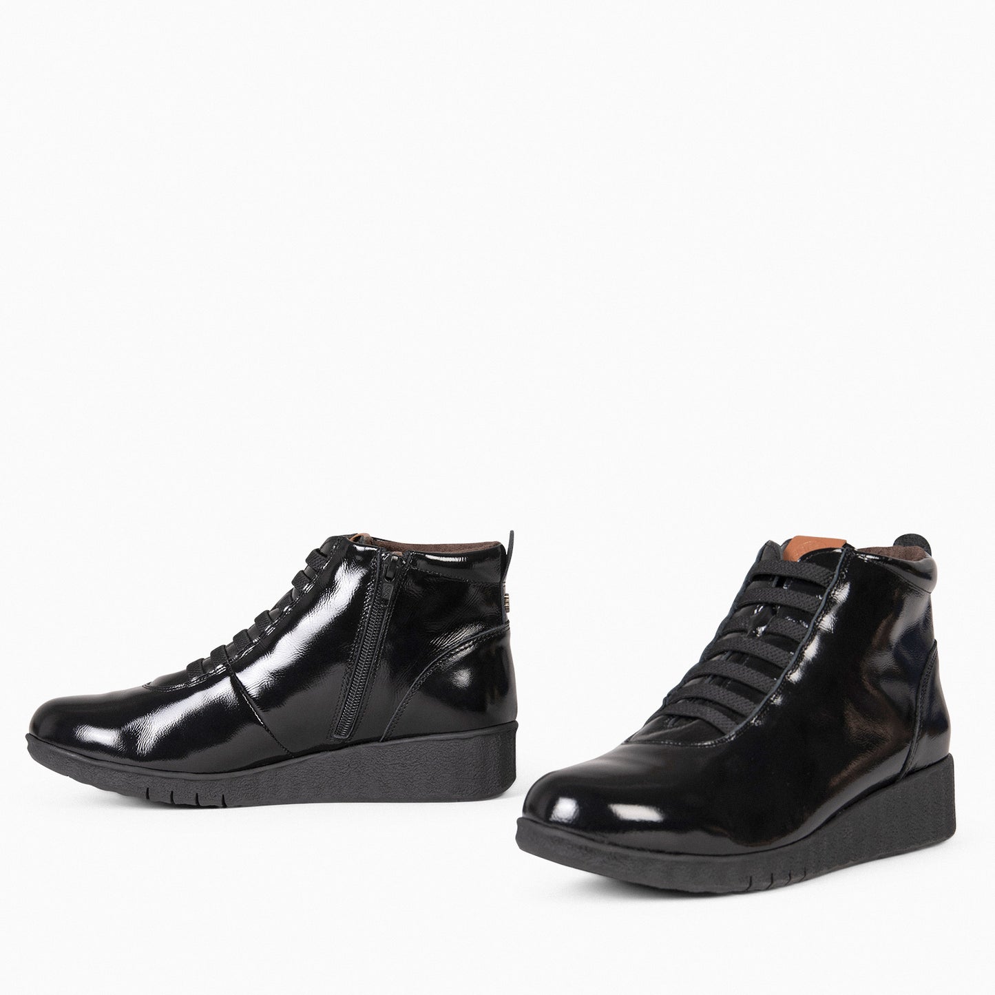 FLEXY - Zapatillas abotinadas CHAROL NEGRO