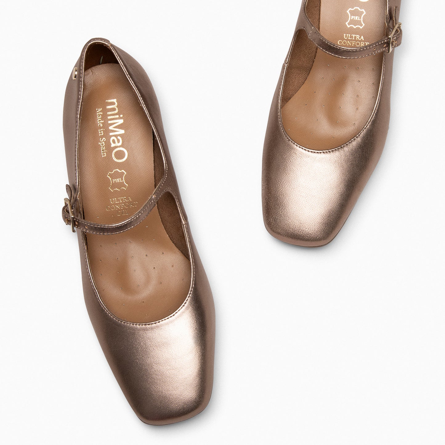 BELLA - Zapatos con pulsera y puntera cuadrada STONE