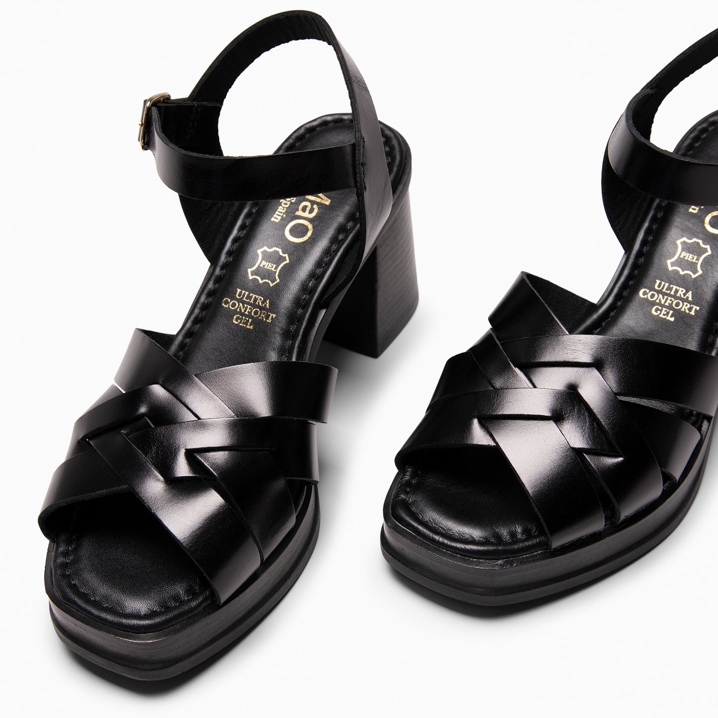 SAMOA - Sandalia casual de tacón ancho NEGRO