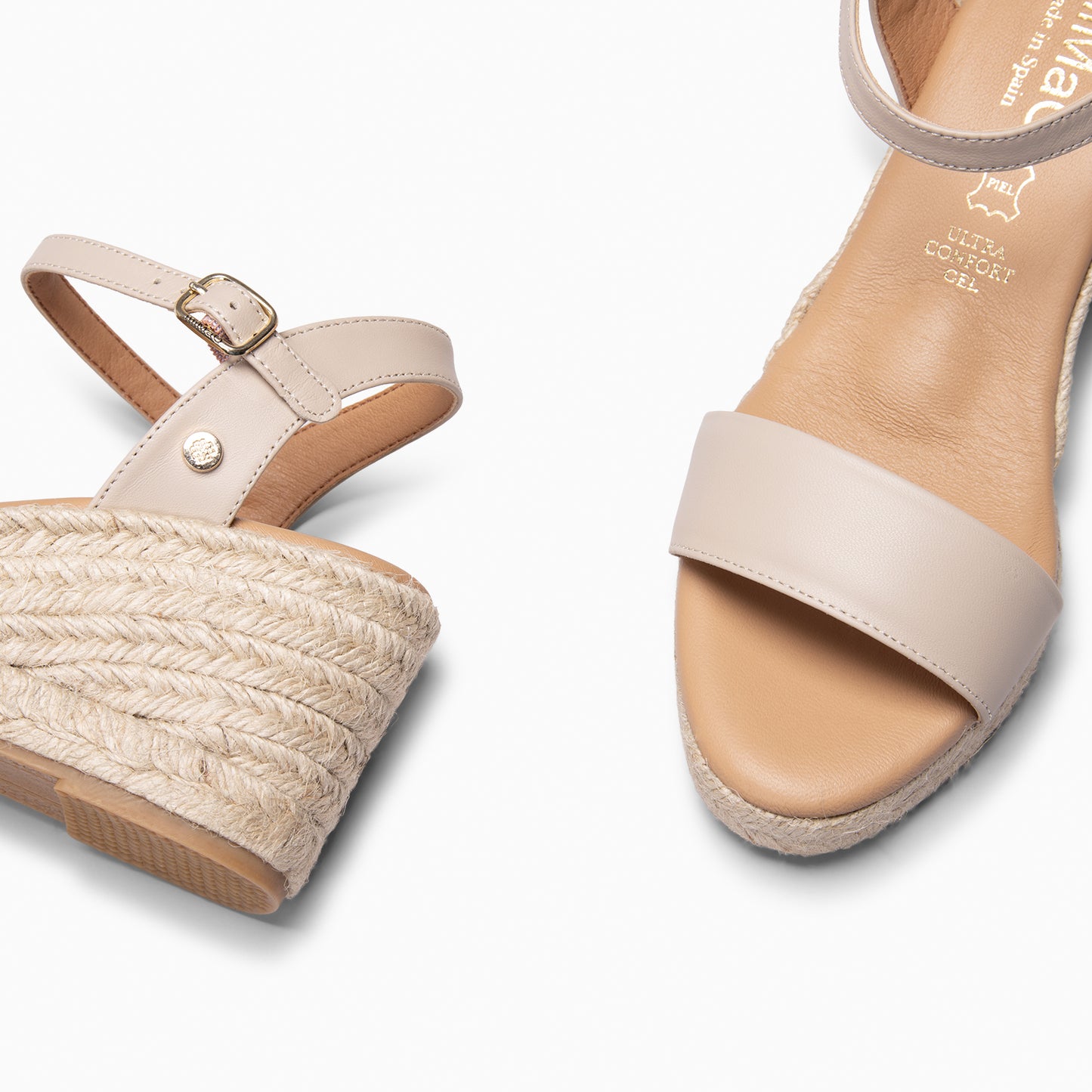 ADRA - Cuñas de esparto abiertas BEIGE
