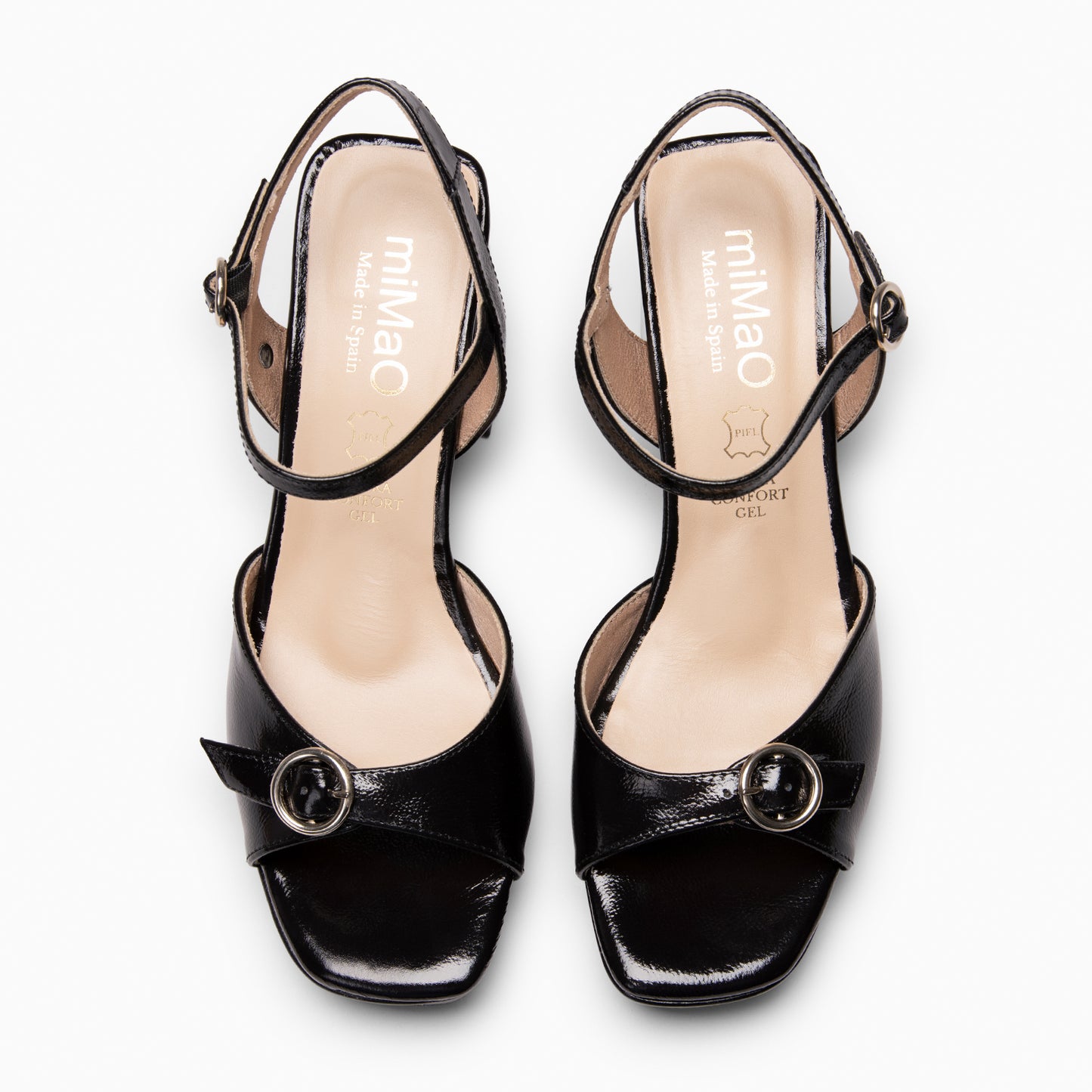 OLIVIA - Sandalias de tacón alto con tira ajustable NEGRO