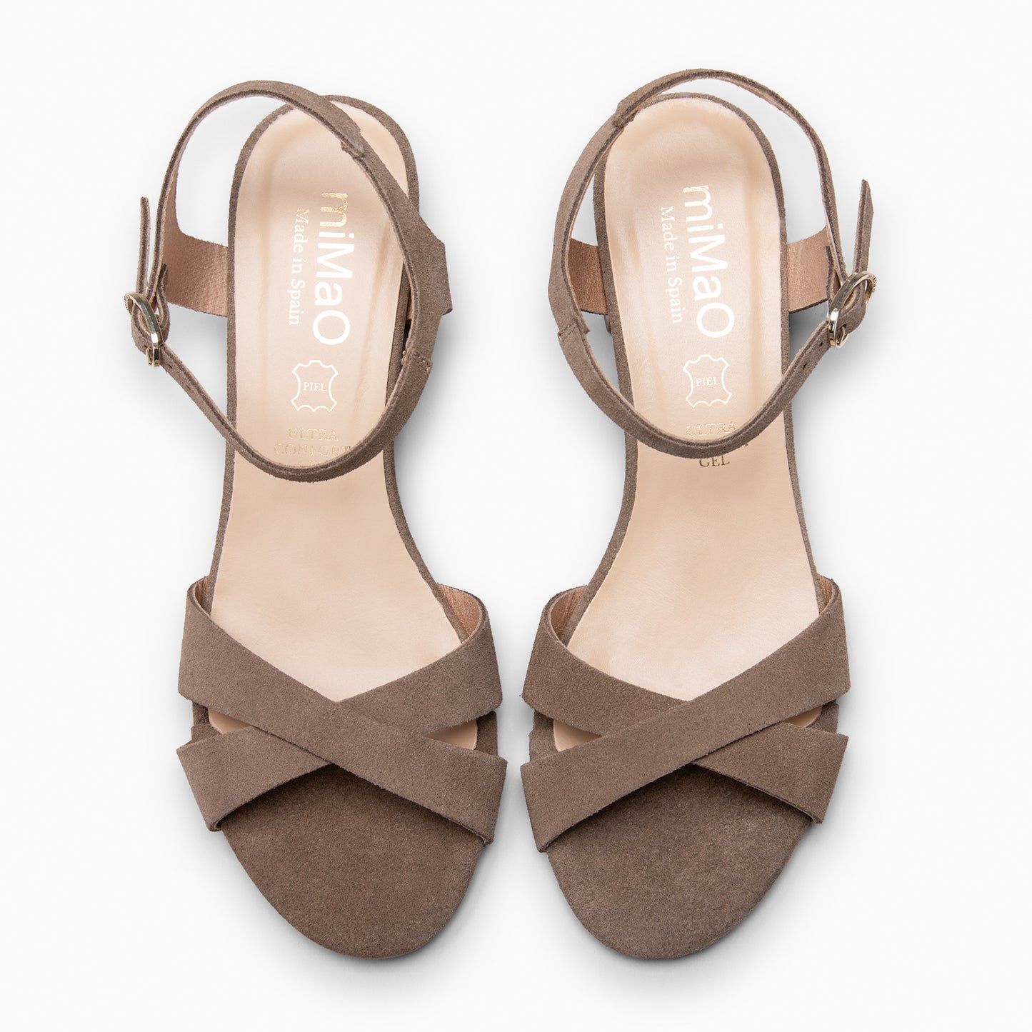 ORIANA - Sandalias de tacón de ante TAUPE