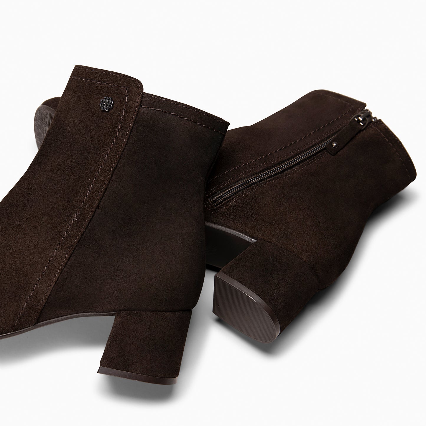 COLMAR - Botines elegantes de piel MARRON