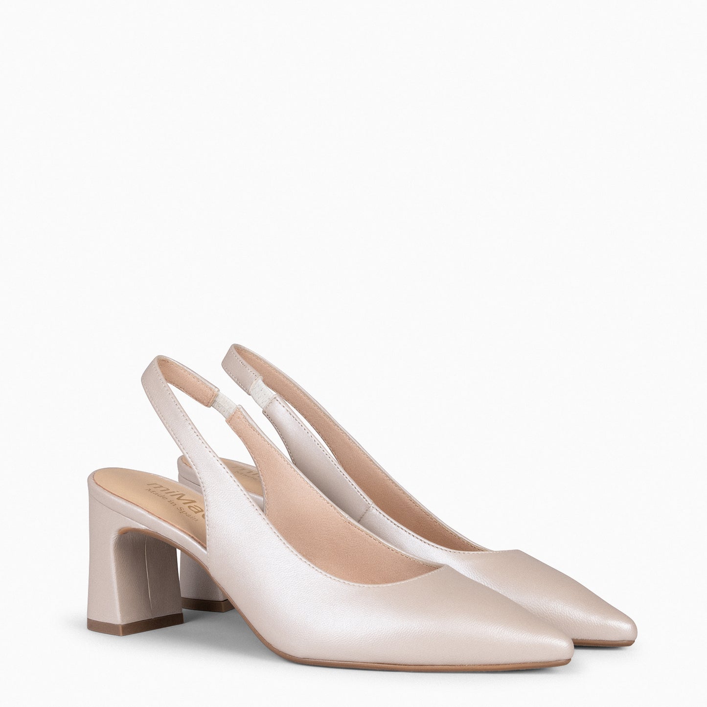 MIRIAM - Chaussure slingback TAUPE nacré