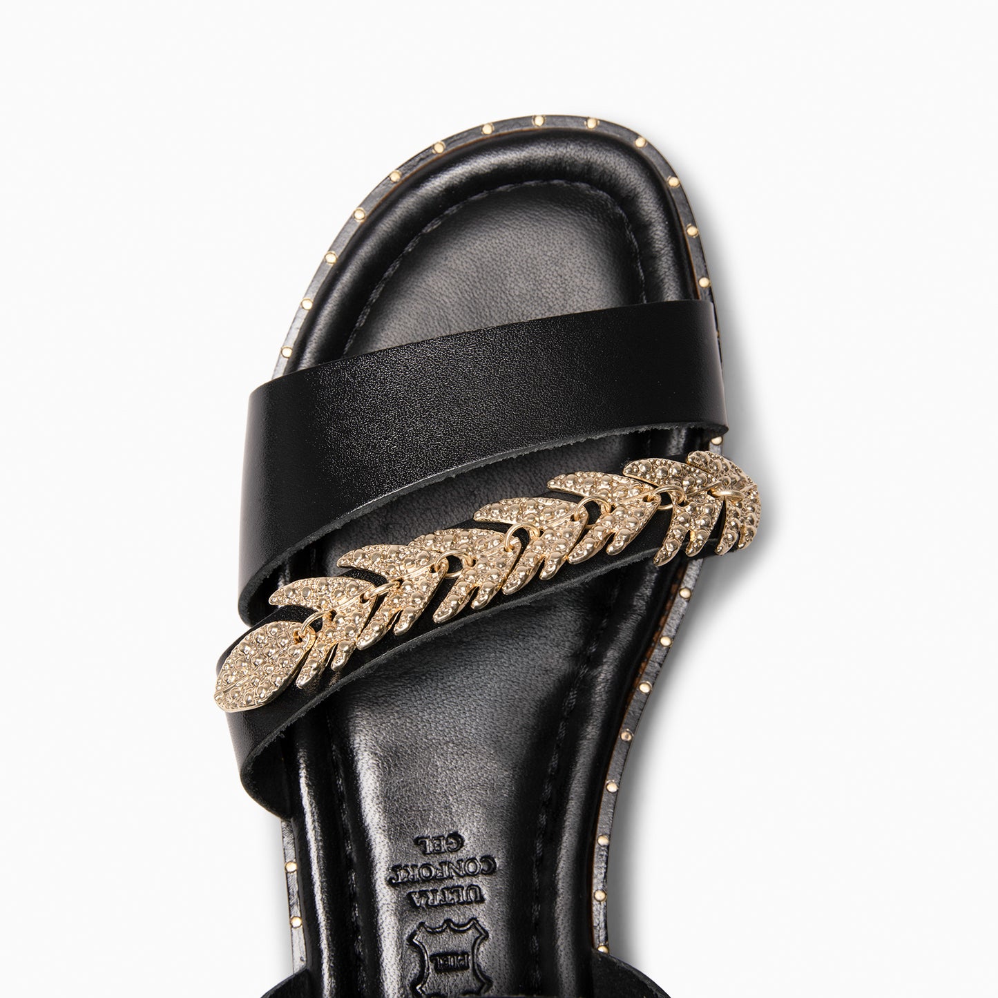 THEMIS - Sandalias planas de cuero  NEGRO