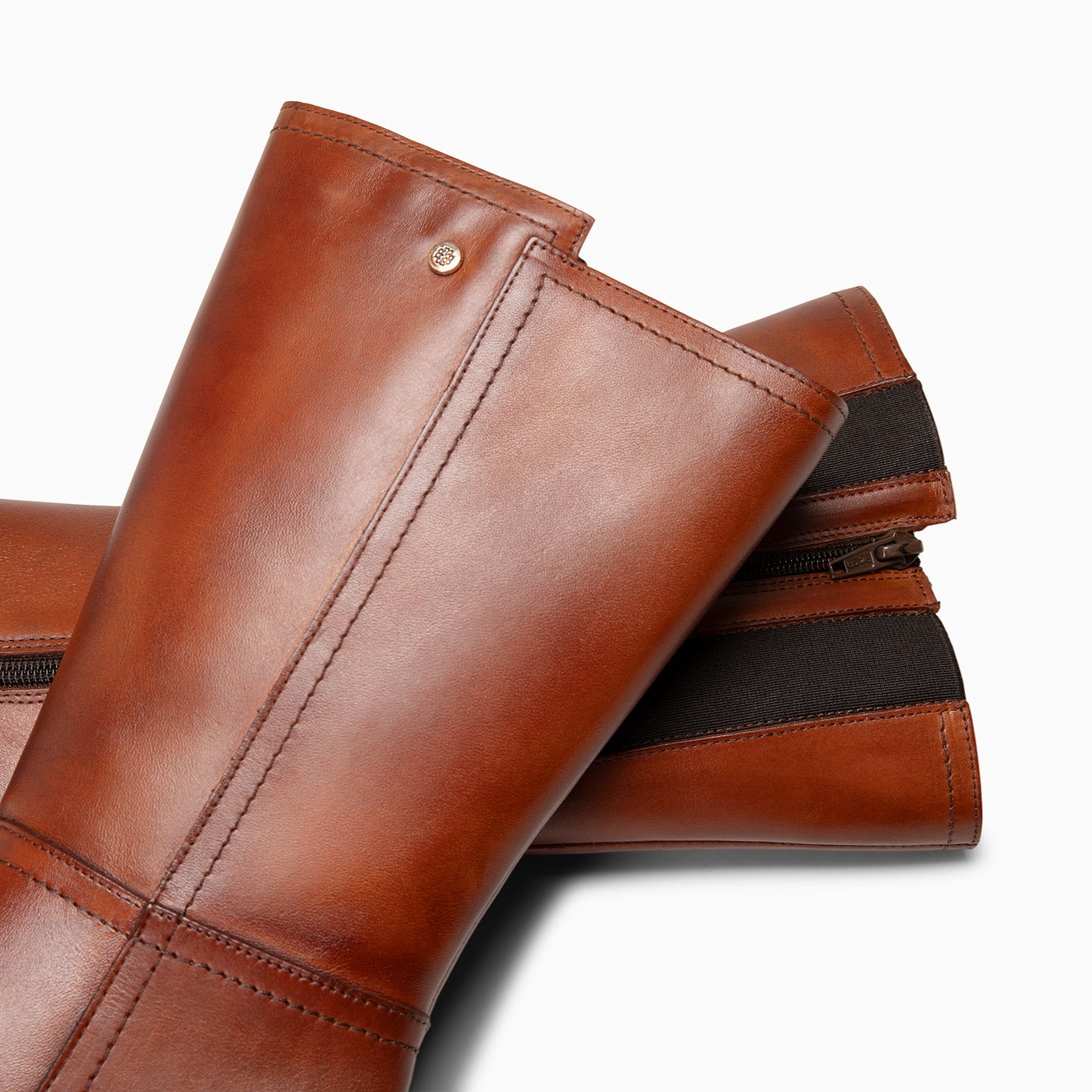 ARIANA XL – Botas de tacón y plataforma altas en piel MARRON