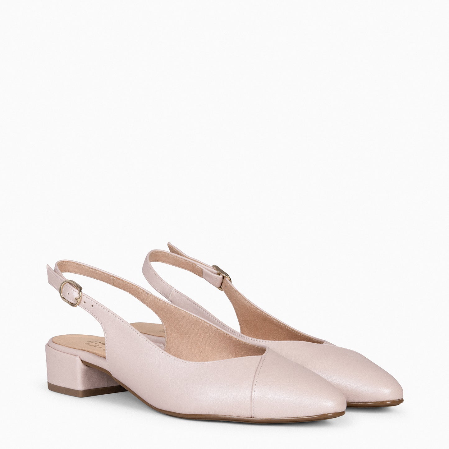 MARTINA - Zapatos Destalonados con puntera cruzada NUDE NACARADO