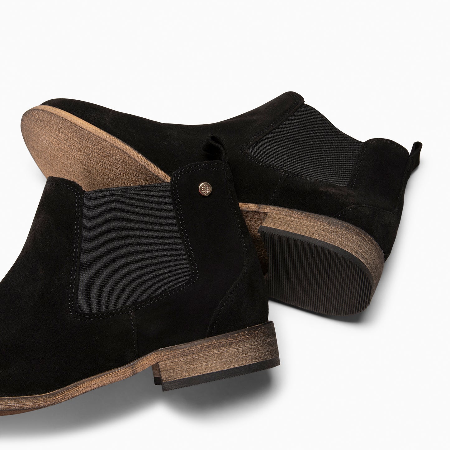 CLAIRE - Botín de serraje estilo Chelsea NEGRO