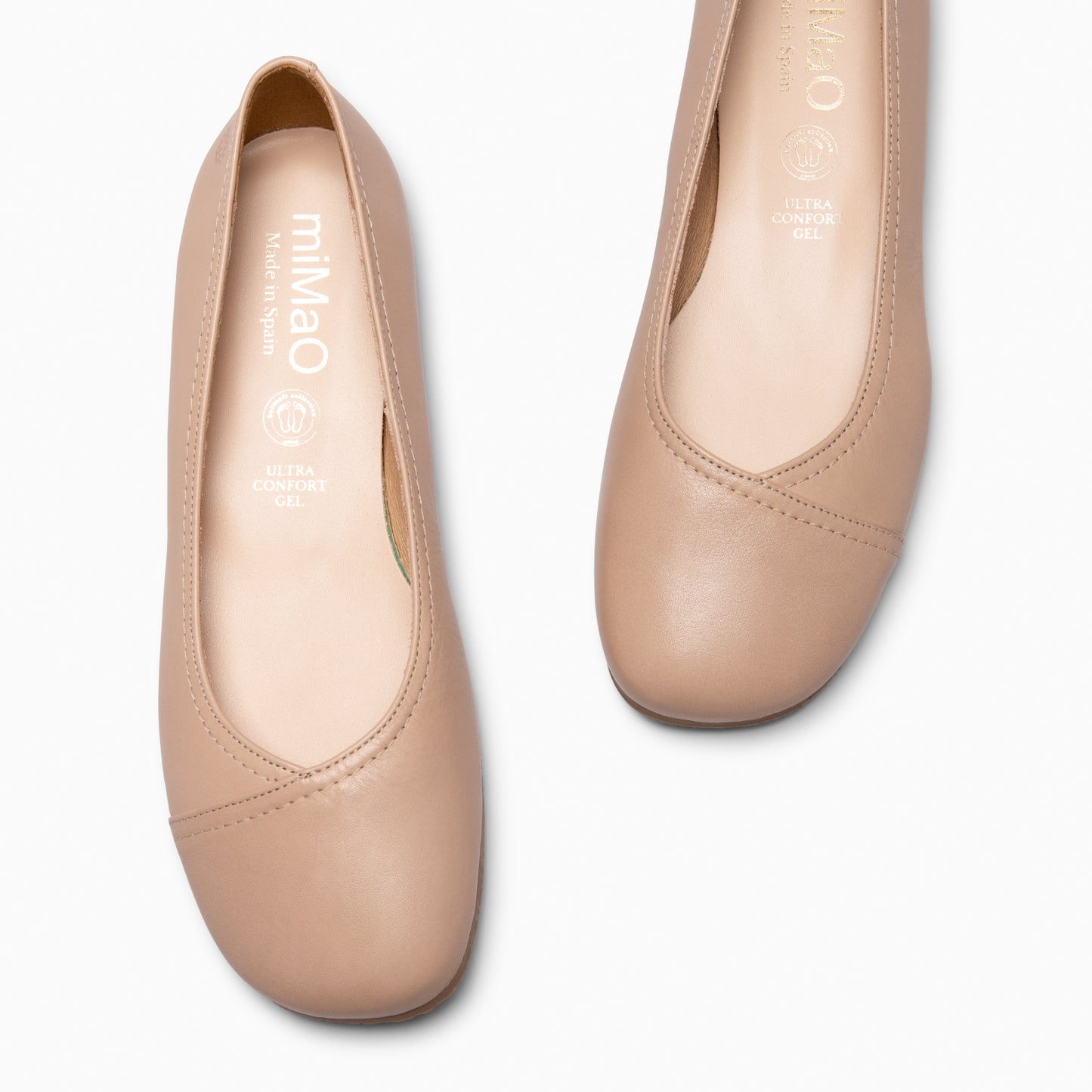 PLUMA - Bailarinas de Piel Baresoft  TAUPE
