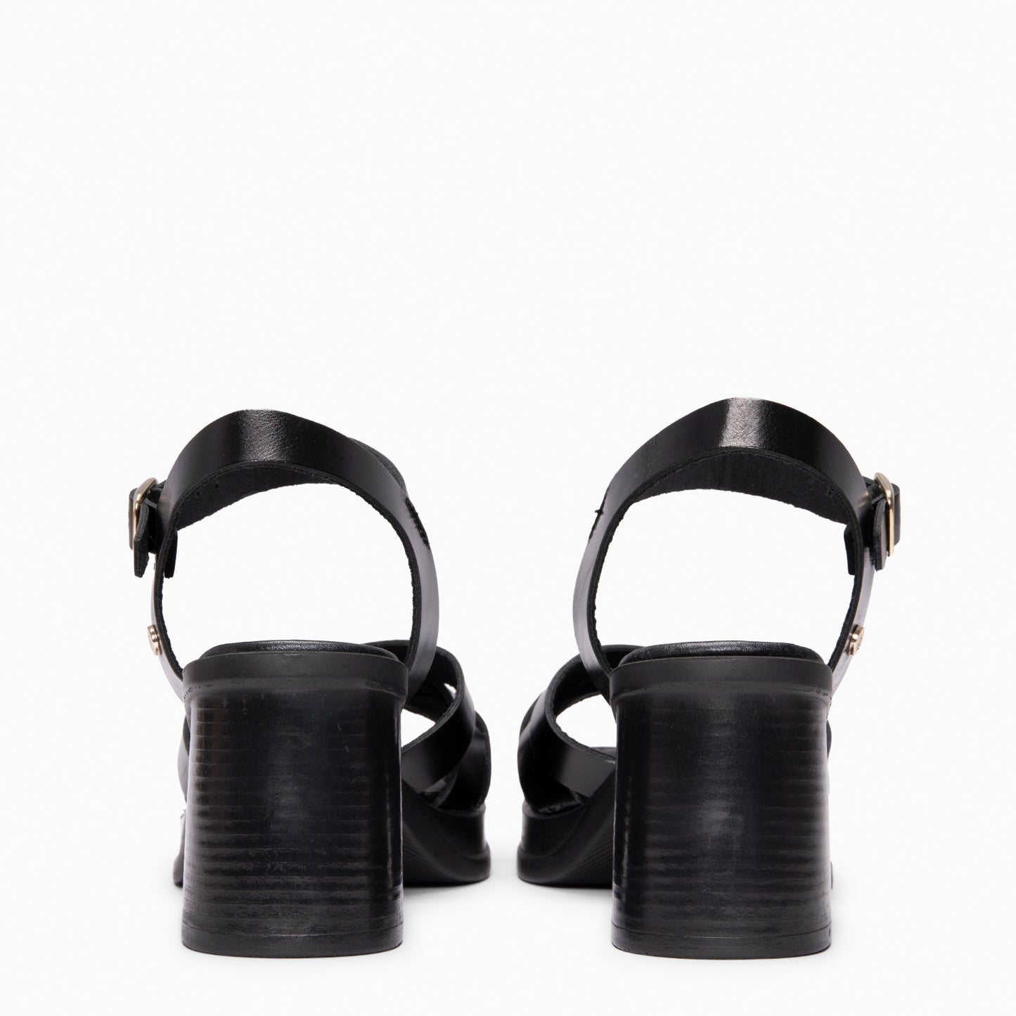 SAMOA - Sandalia casual de tacón ancho NEGRO