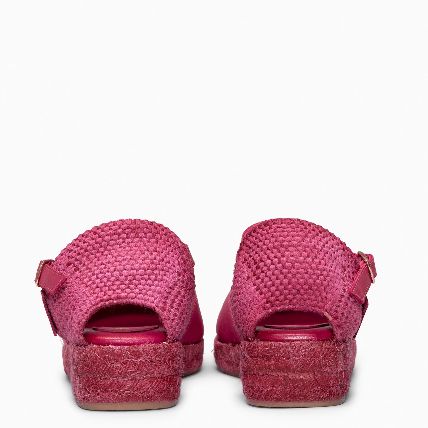 PRAVIA  - Cuña de esparto con tintado natural FUCSIA
