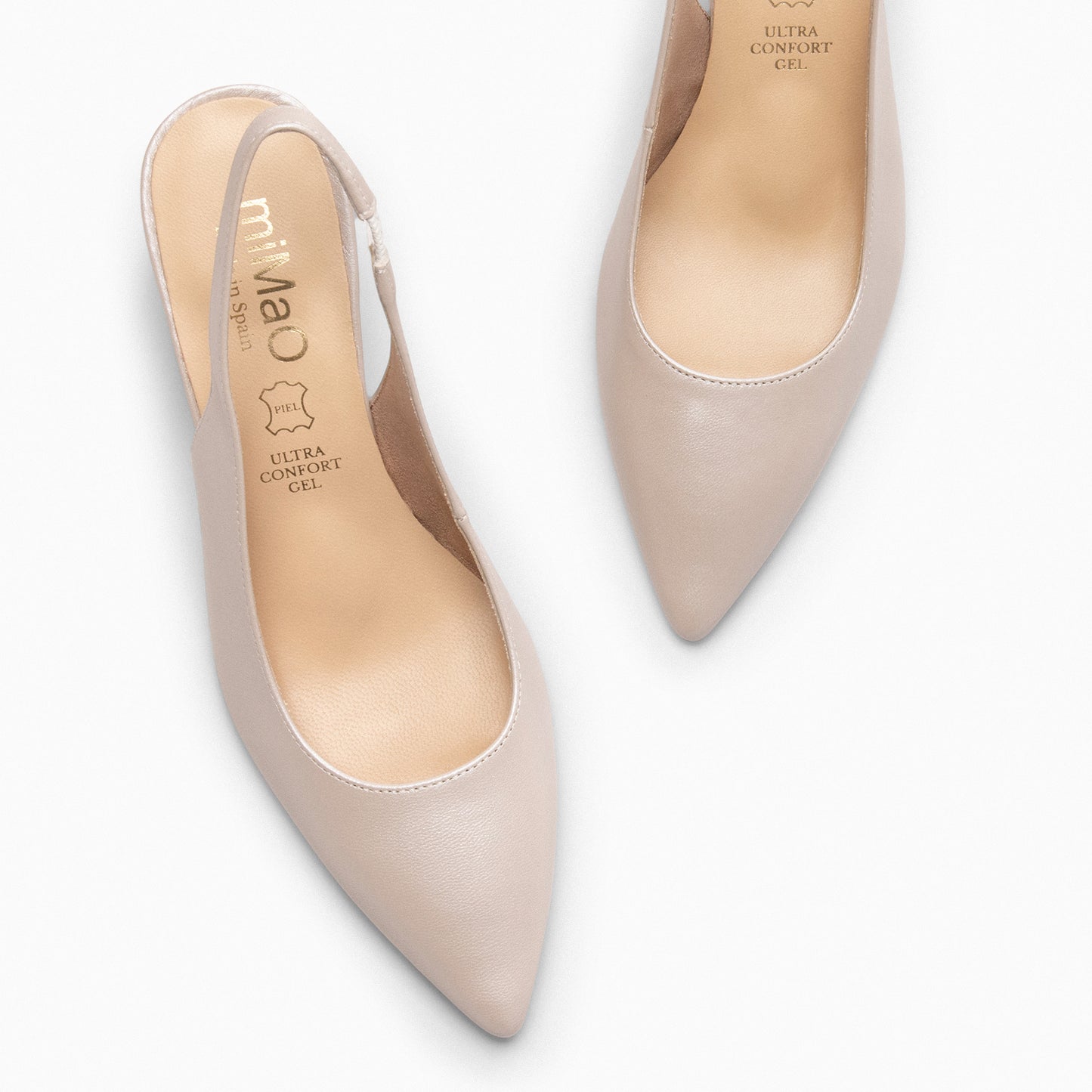 MIRIAM - Chaussure slingback TAUPE nacré