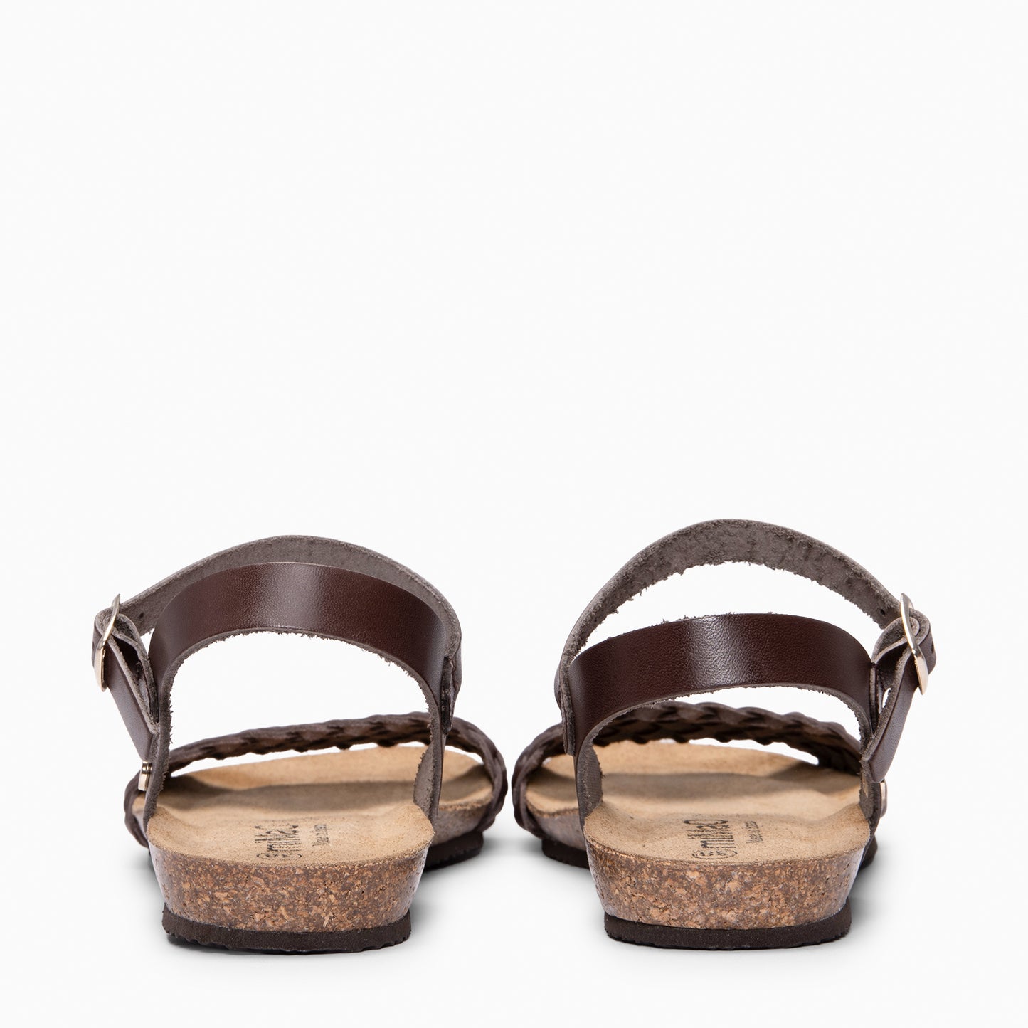 AIRE - Sandalias Planas BIO de tira Trenzada MARRON