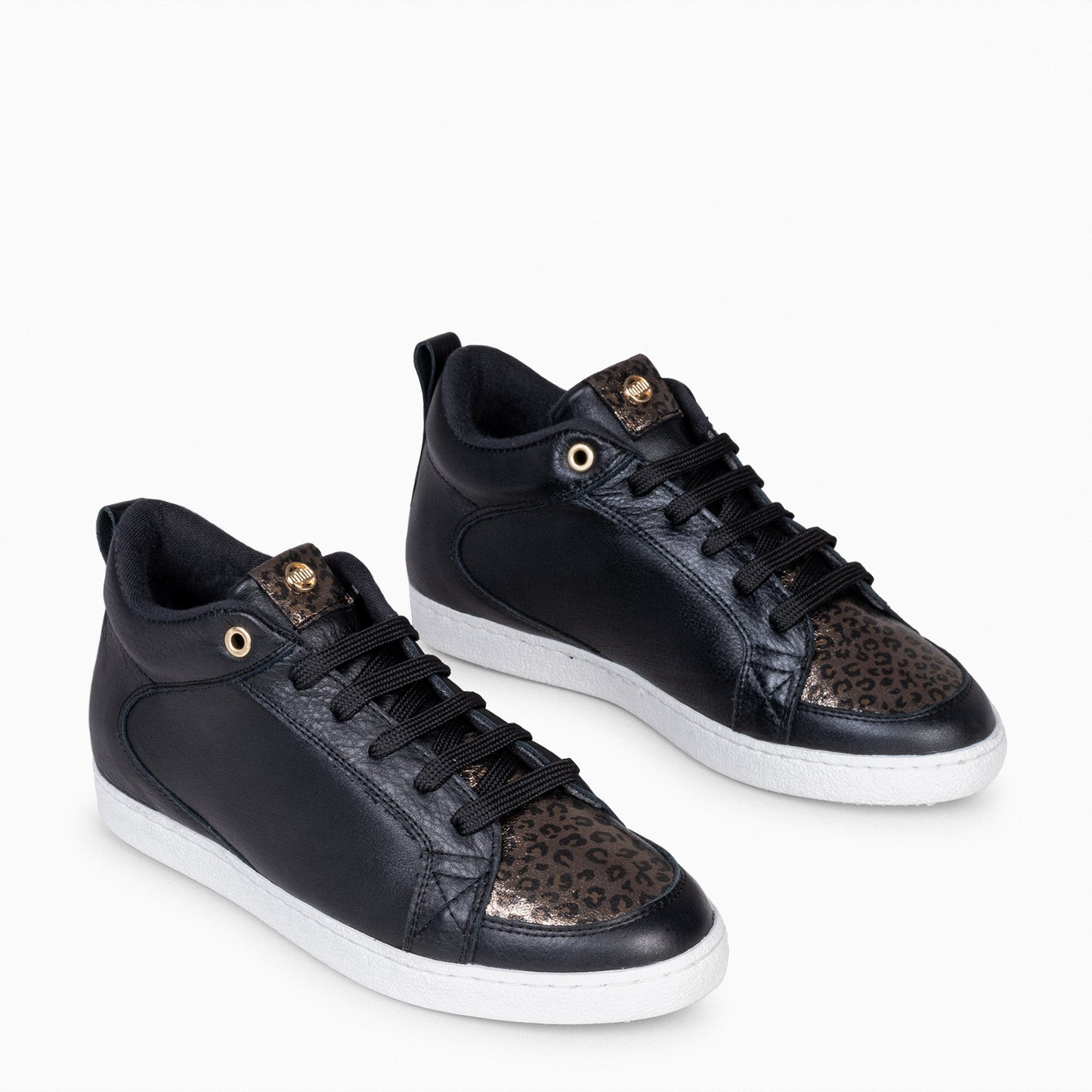 FRENCHY - Sneakers cuña interior mujer NEGRO y LEOPARDO